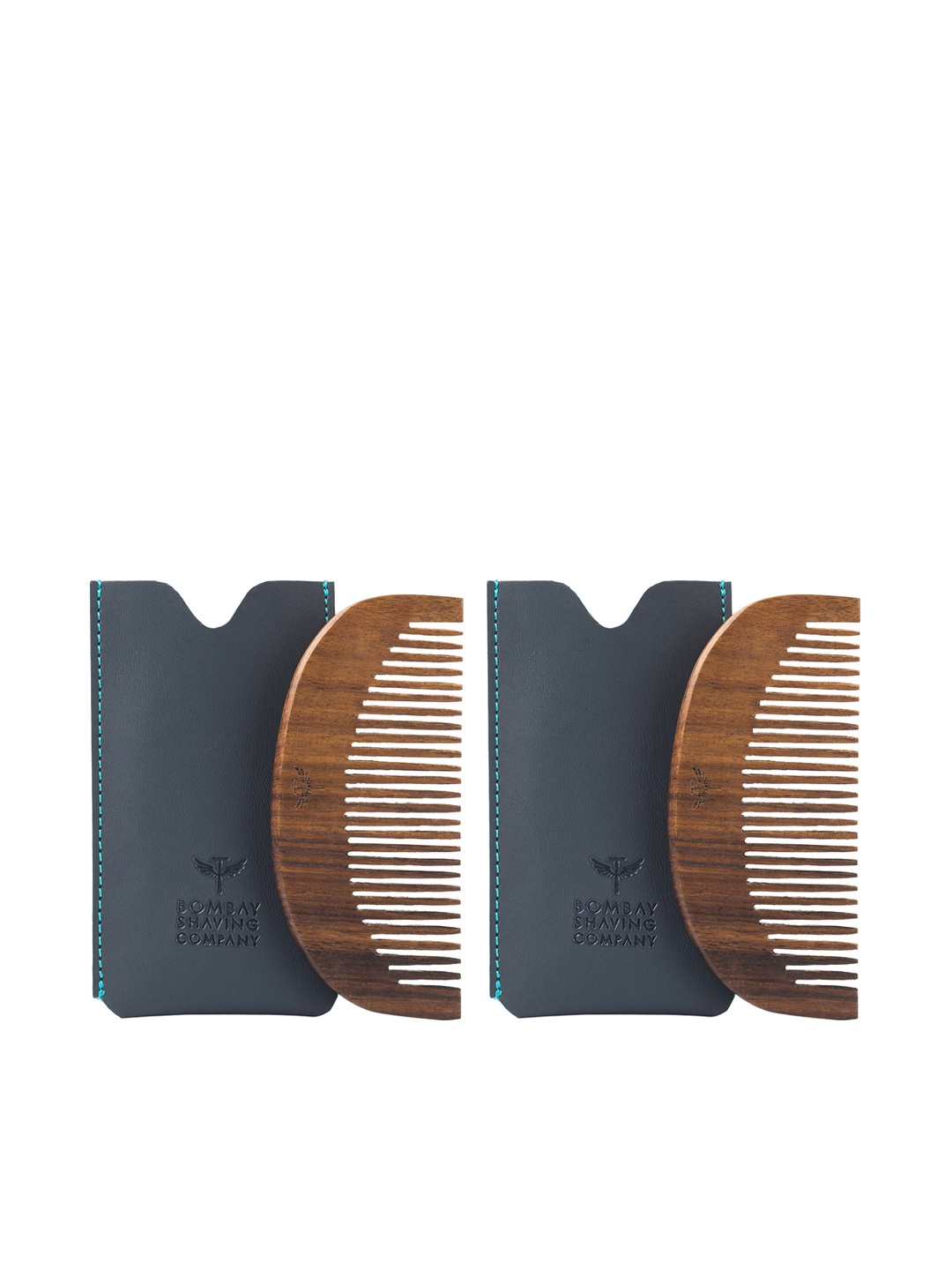 

Bombay Shaving Company Men Set of 2 Shesham Wood Pocket-Sized Beard Combs, Brown