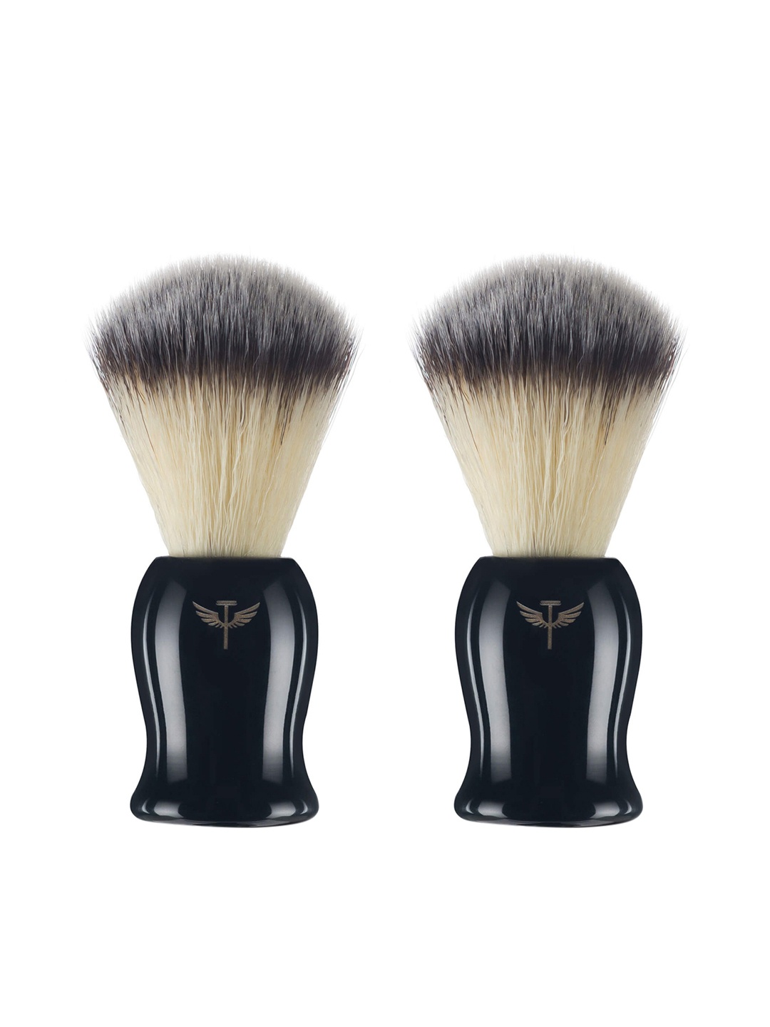 

Bombay Shaving Company Men Set of 2 Black & Off-White Polished Shaving Brush