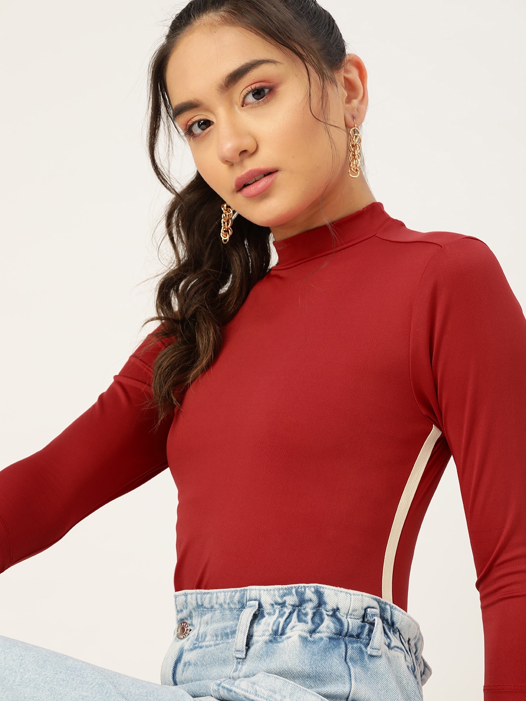 

DressBerry Red Fitted Top