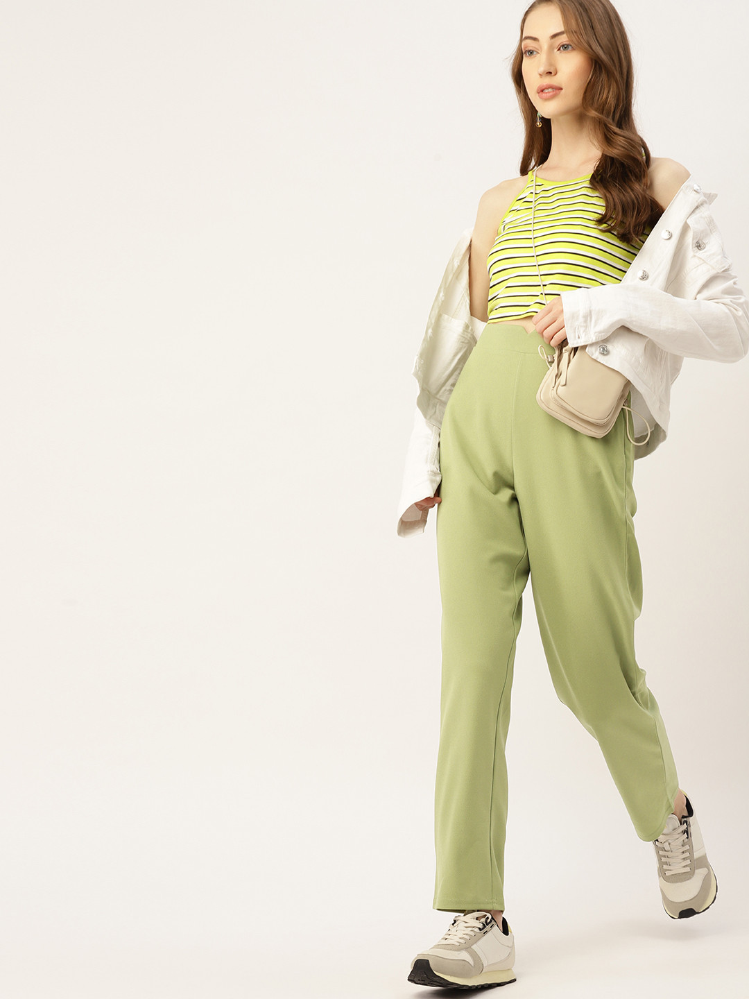 

DressBerry Women Green Solid Trousers