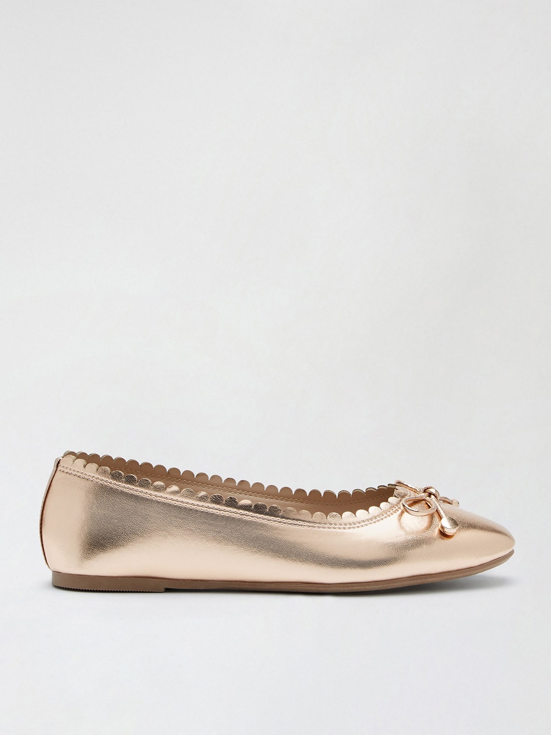 

DOROTHY PERKINS Women Rose Gold-Toned Solid Metallic Ballerinas