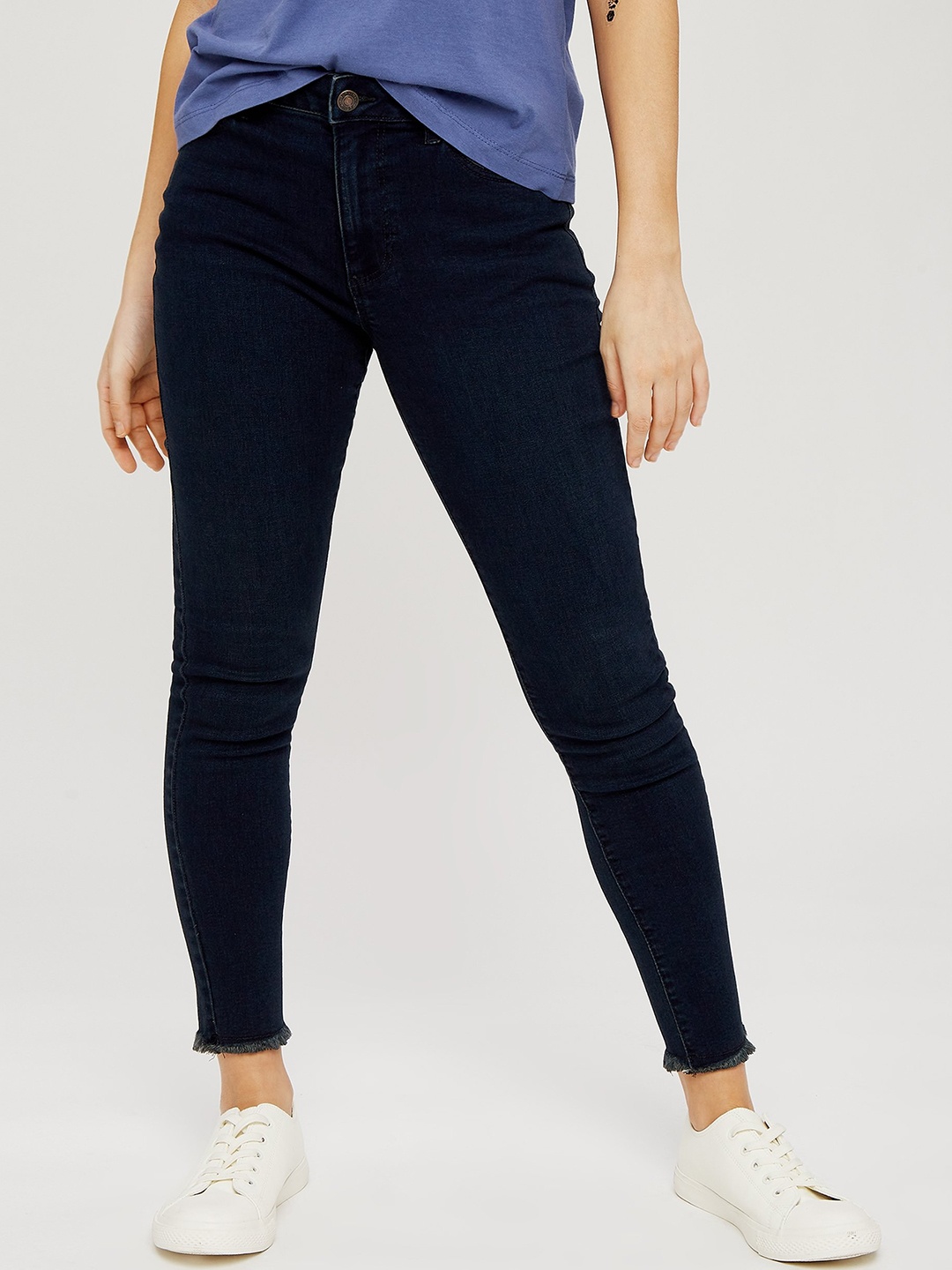 

DOROTHY PERKINS Women Navy Blue Alex Fit Mid-Rise Clean Look Stretchable Jeans