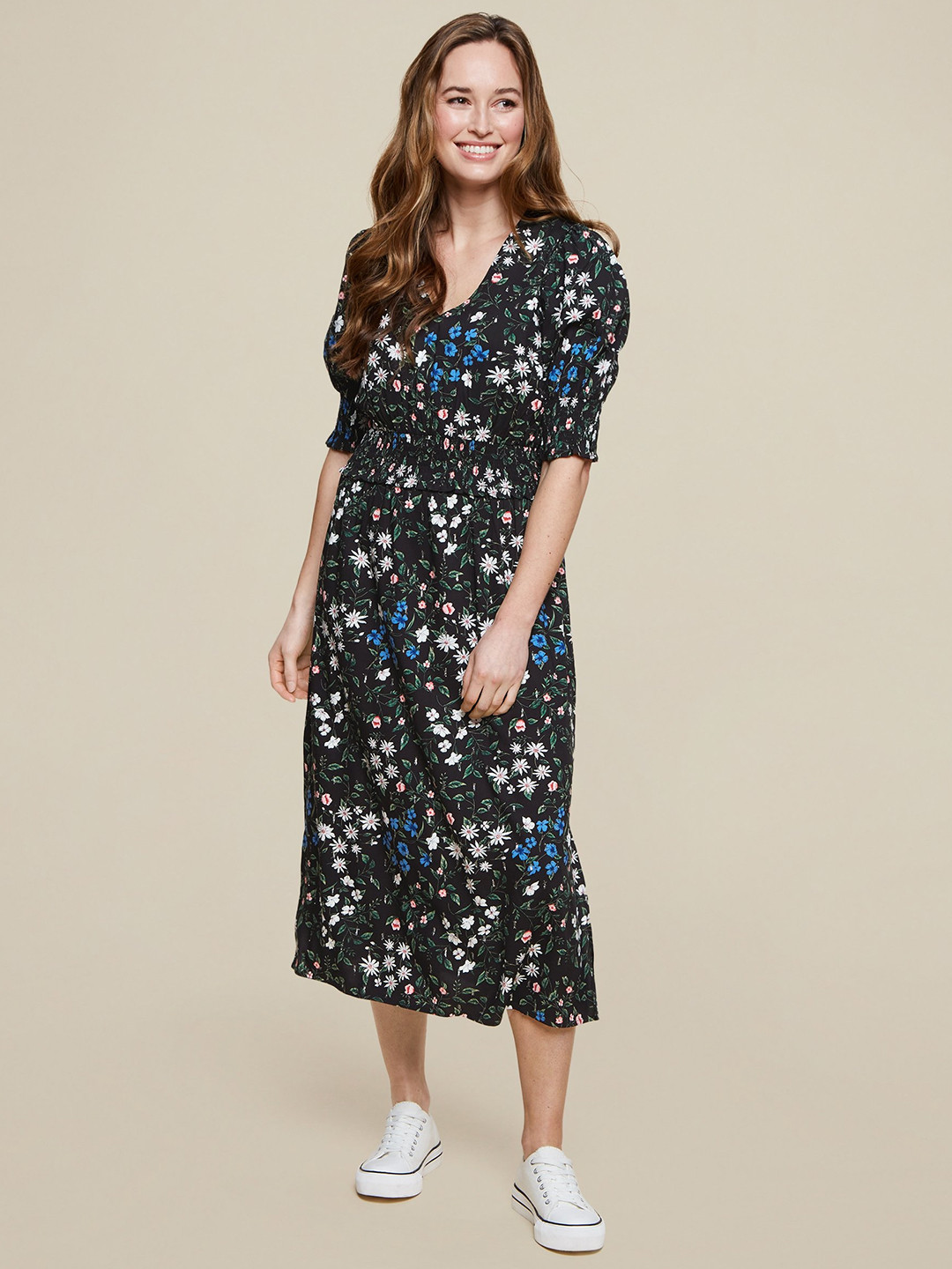 

DOROTHY PERKINS Women Black & White Printed A-Line Dress