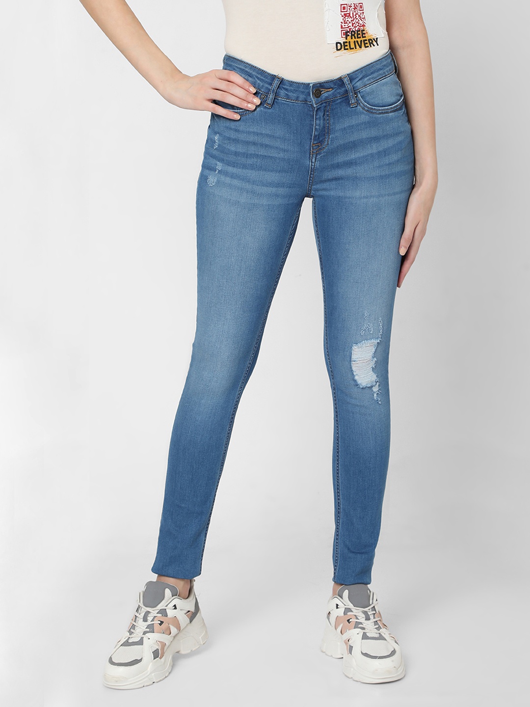 

Vero Moda Women Blue Skinny Fit Light Fade Jeans