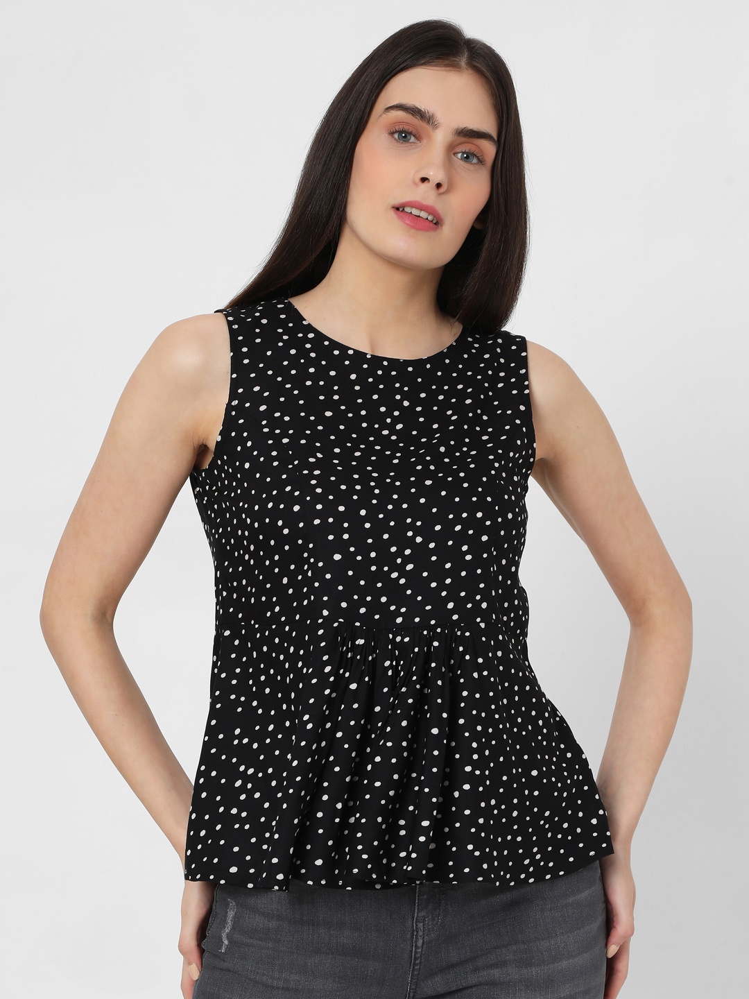 

Vero Moda Black & White Printed Regular Top