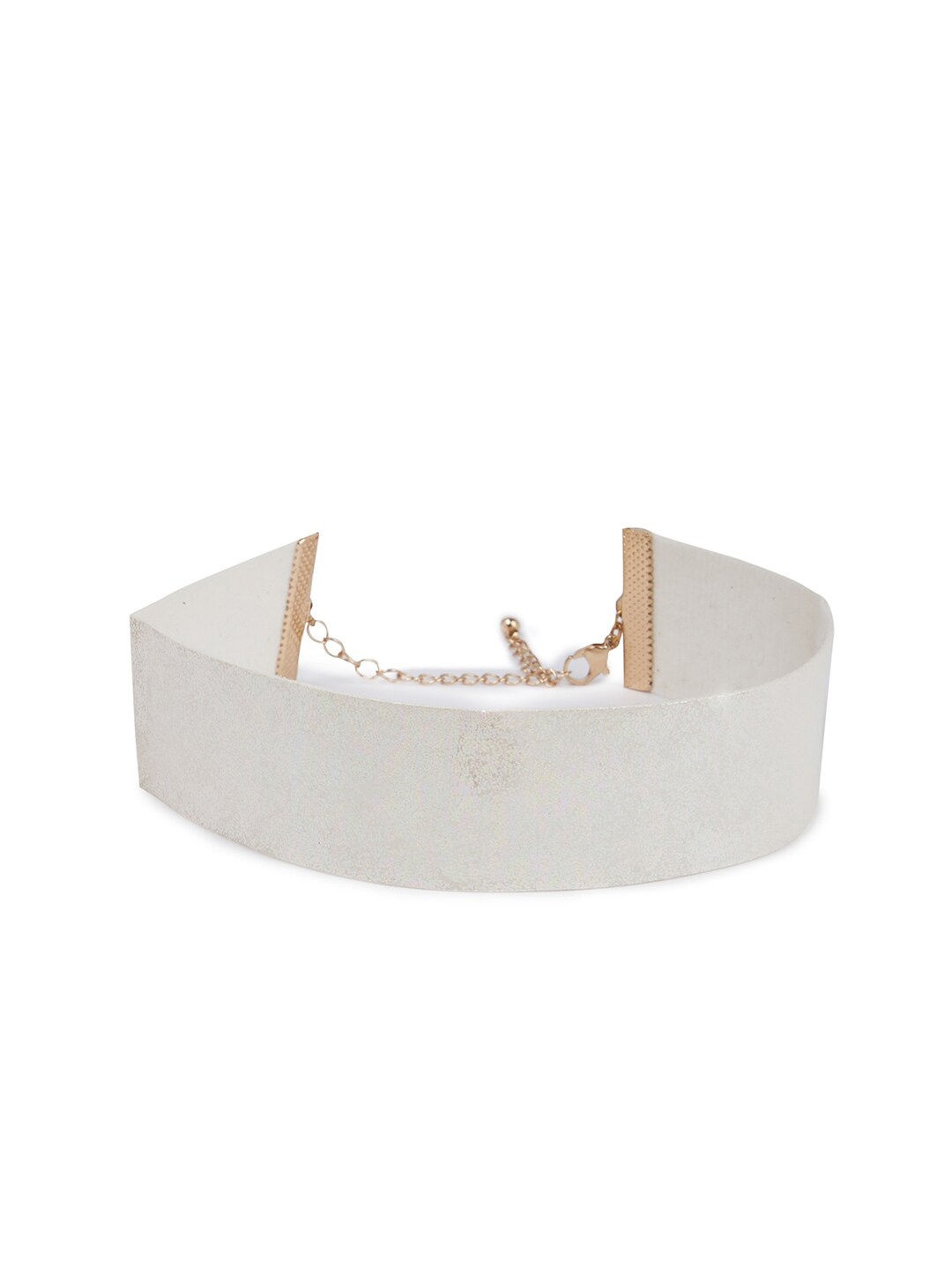 

FOREVER 21 Women Off-White Glittery Choker Necklace