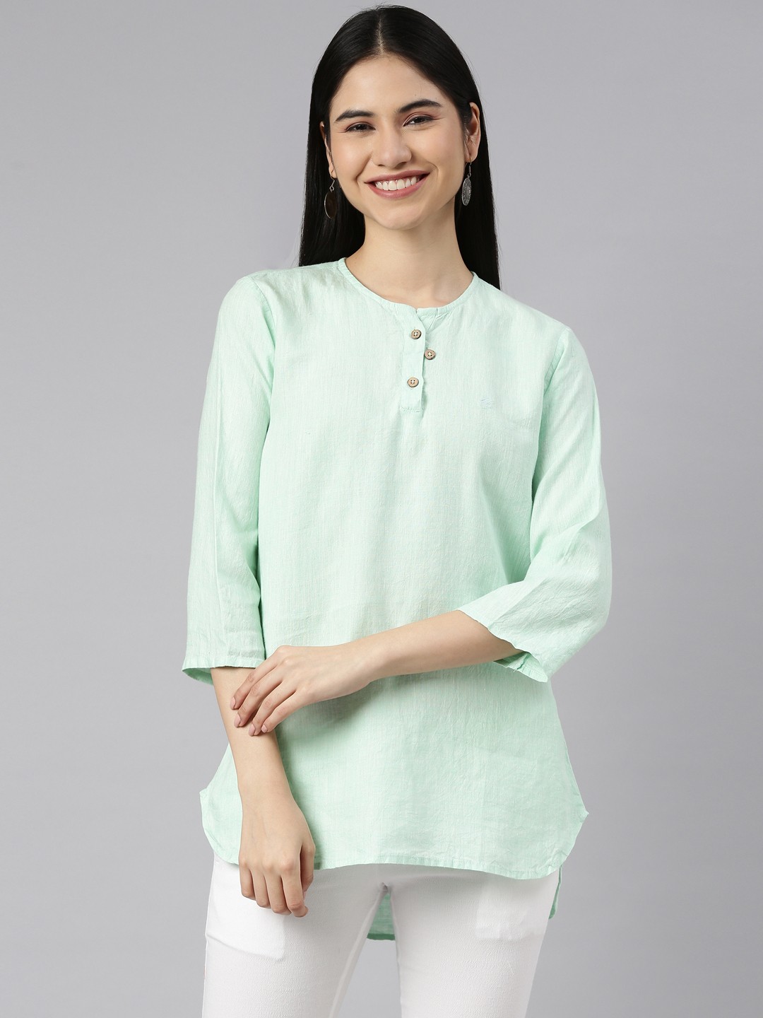 

Ecentric Sea Green Eco-Friendly Longline Top