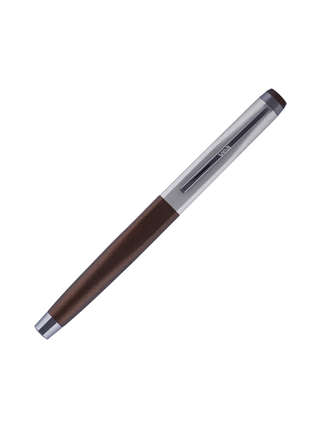 

VEA Brown & Grey CDR Half Sartin Duster Rollerball Pen with Box, Coffee brown