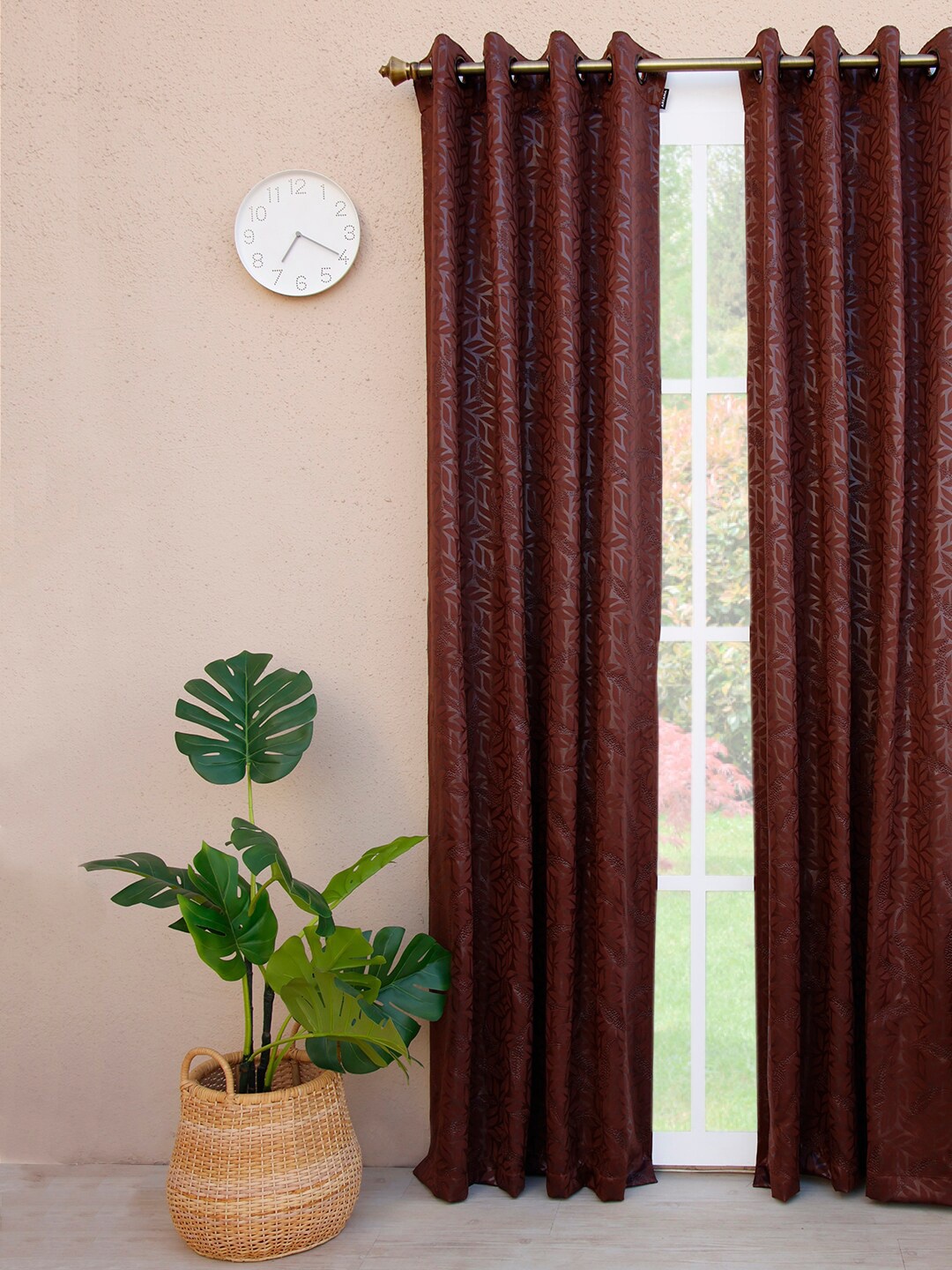 

Ariana Brown Single Black Out Door Curtain