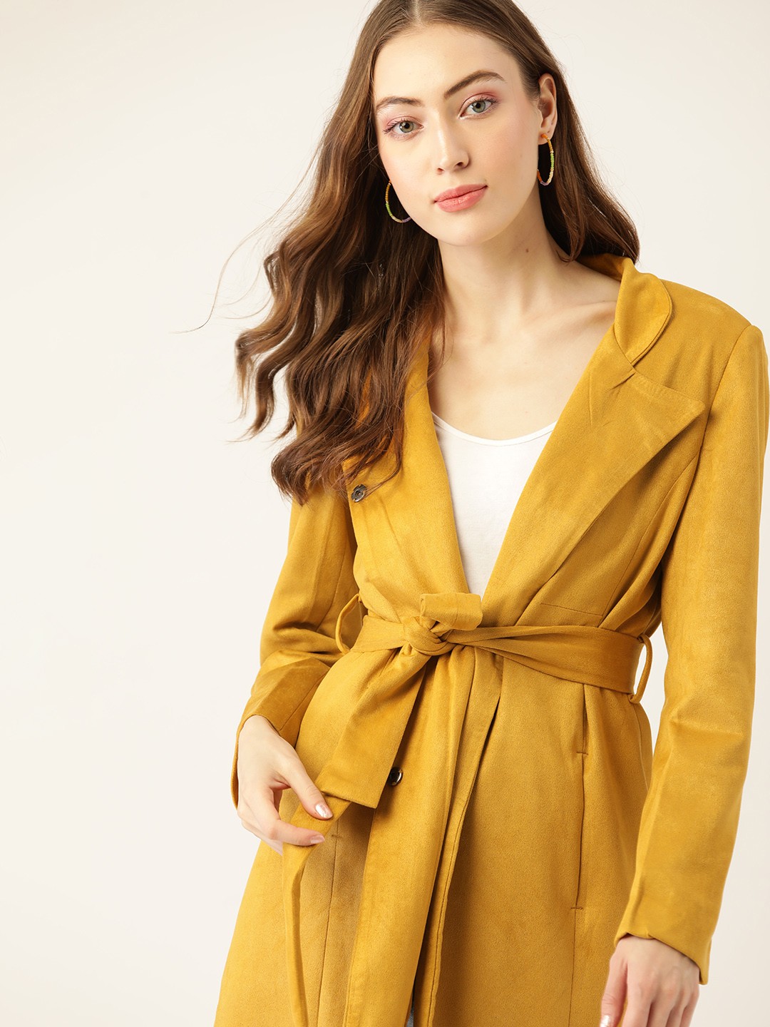 

DressBerry Women Mustard Trench Coat