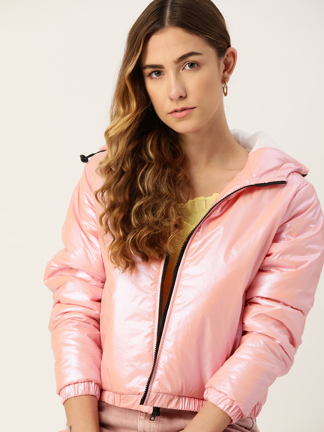 

DressBerry Women Pink Padded Jacket