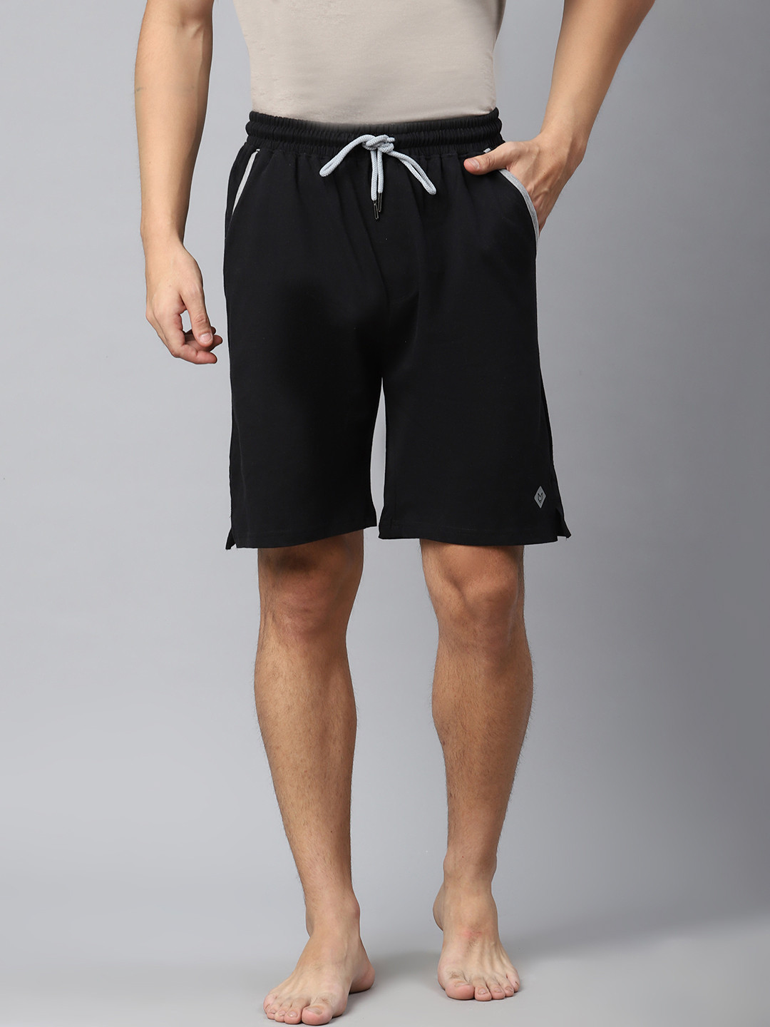 

Almo Wear Men Black Solid Cotton Lounge Shorts