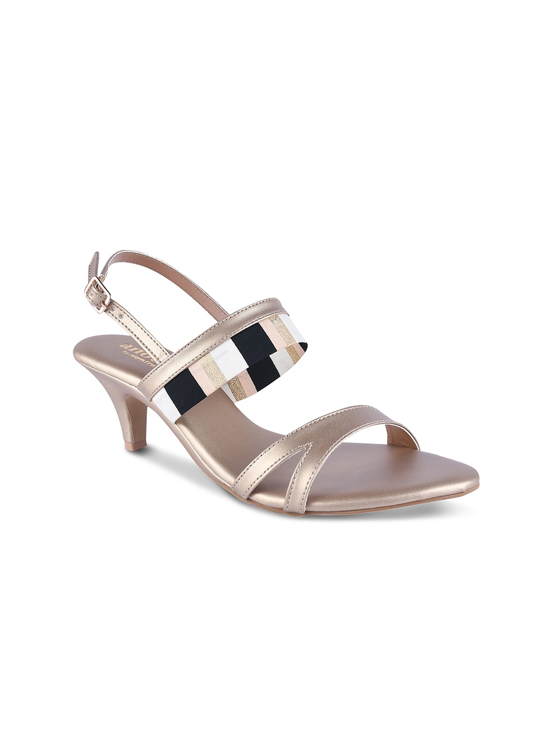 

Anouk Women Gold-Toned Colourblocked Heel Sandals