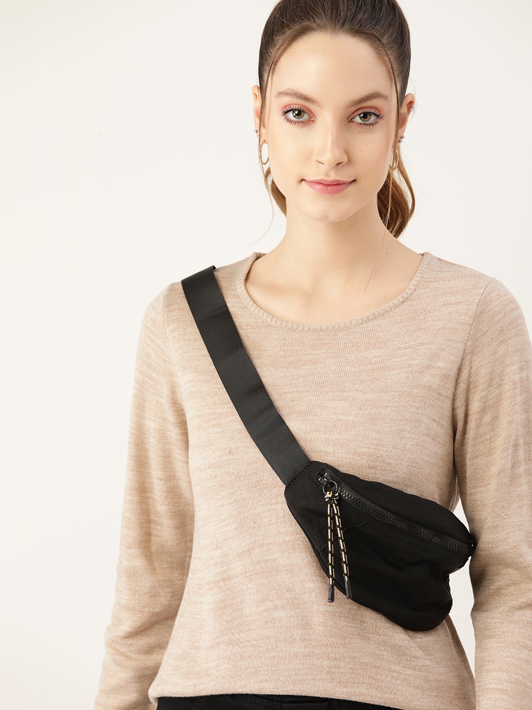 

DressBerry Women Beige Solid Pullover