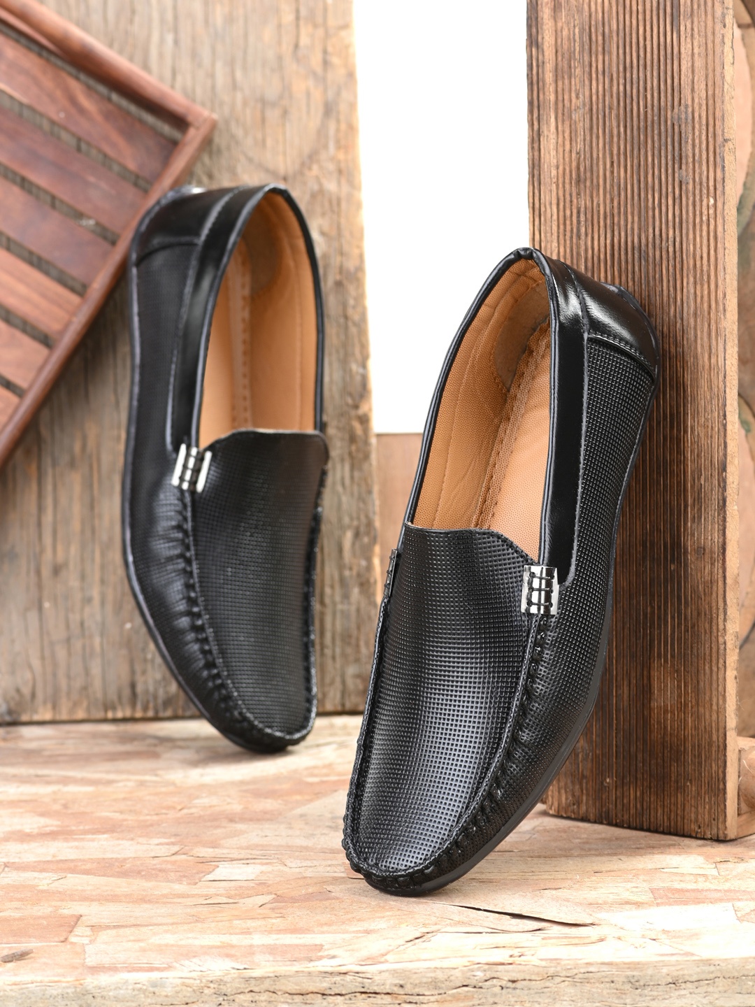 

Azzaro Black Men Black Casual Loafers