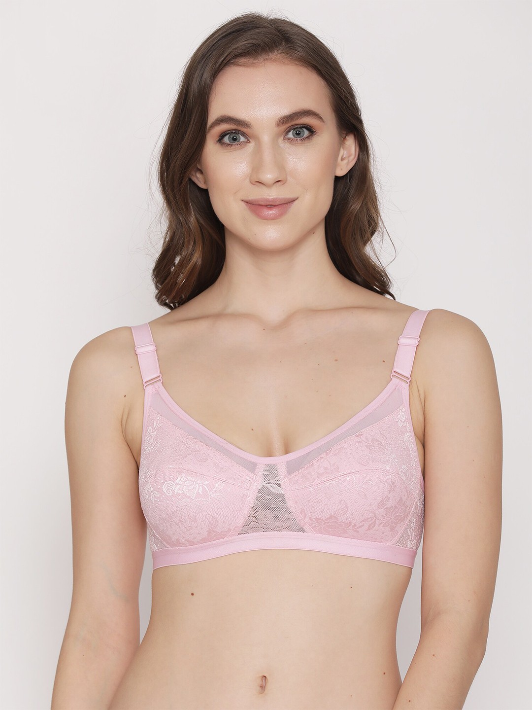 

Kalyani Pink Solid Non-Wired Non Padded T-shirt Bra