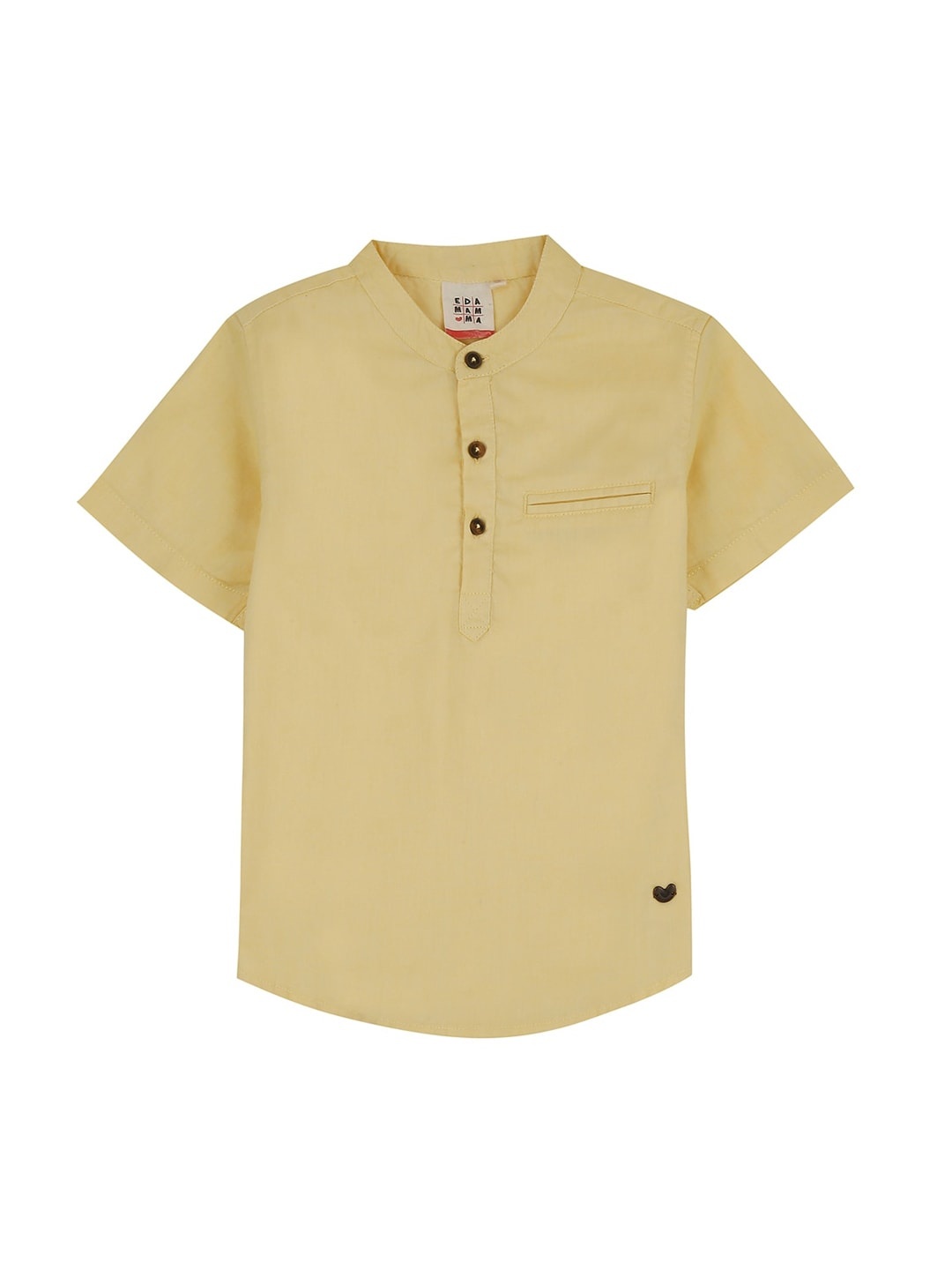 

Ed-a-Mamma Boys Yellow Solid Casual Cotton Sustainable Shirt