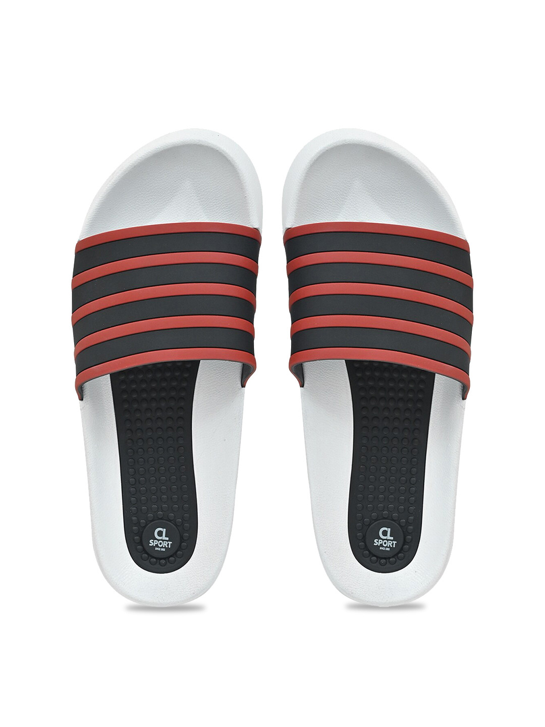 

Carlton London sports Men Black & Red Striped Sliders