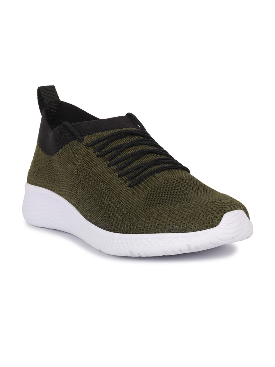 

M7 by Metronaut Men Olive Green Woven Design Slip-On Sneakers