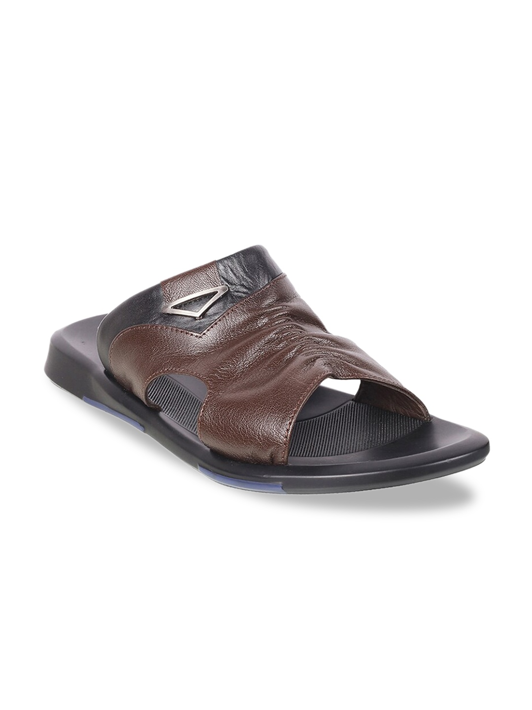 

DAVINCHI Men Brown Leather Comfort Sandals