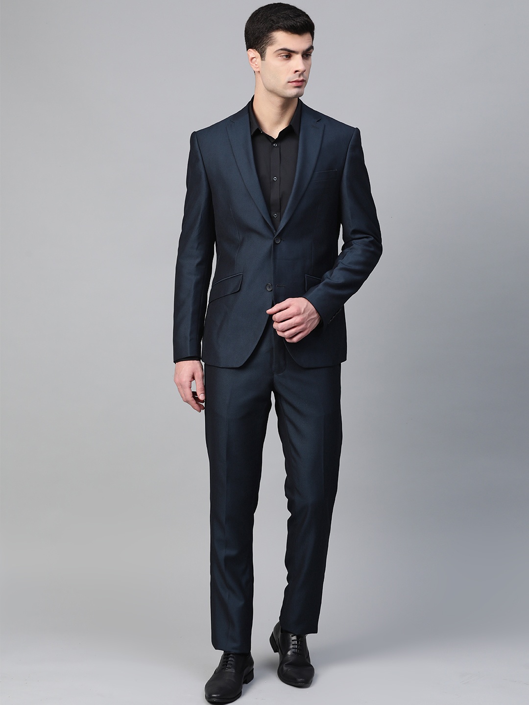 

Blackberrys Men Navy Blue Solid Slim Fit Formal Suit