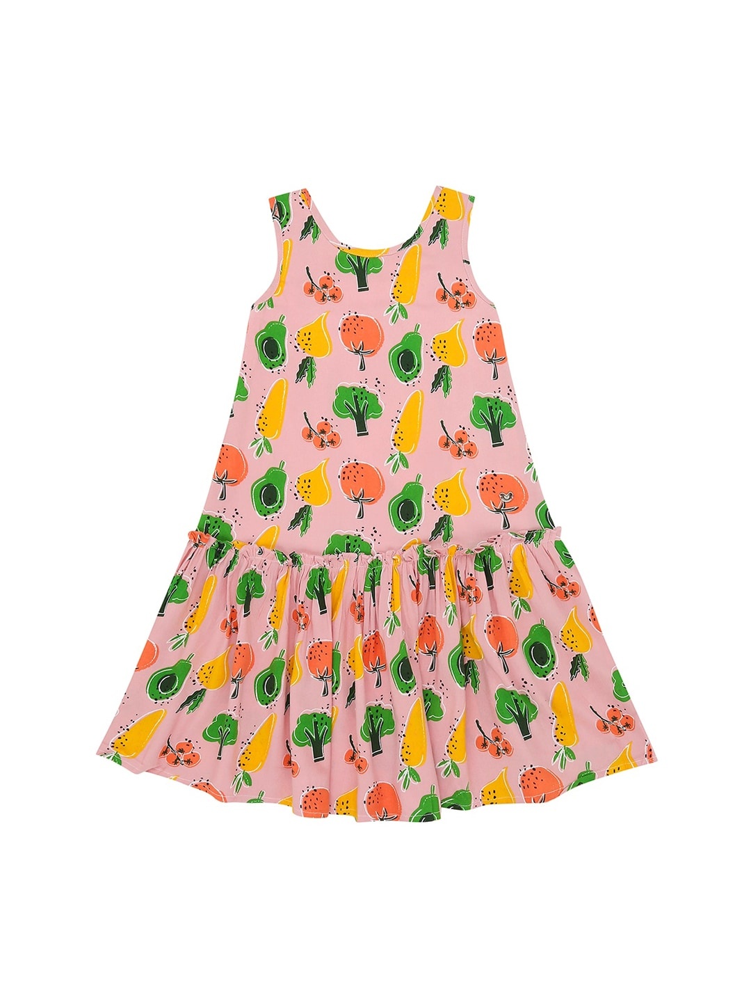 

Ed-a-Mamma Girls Pink Printed A-Line Sustainable Dress