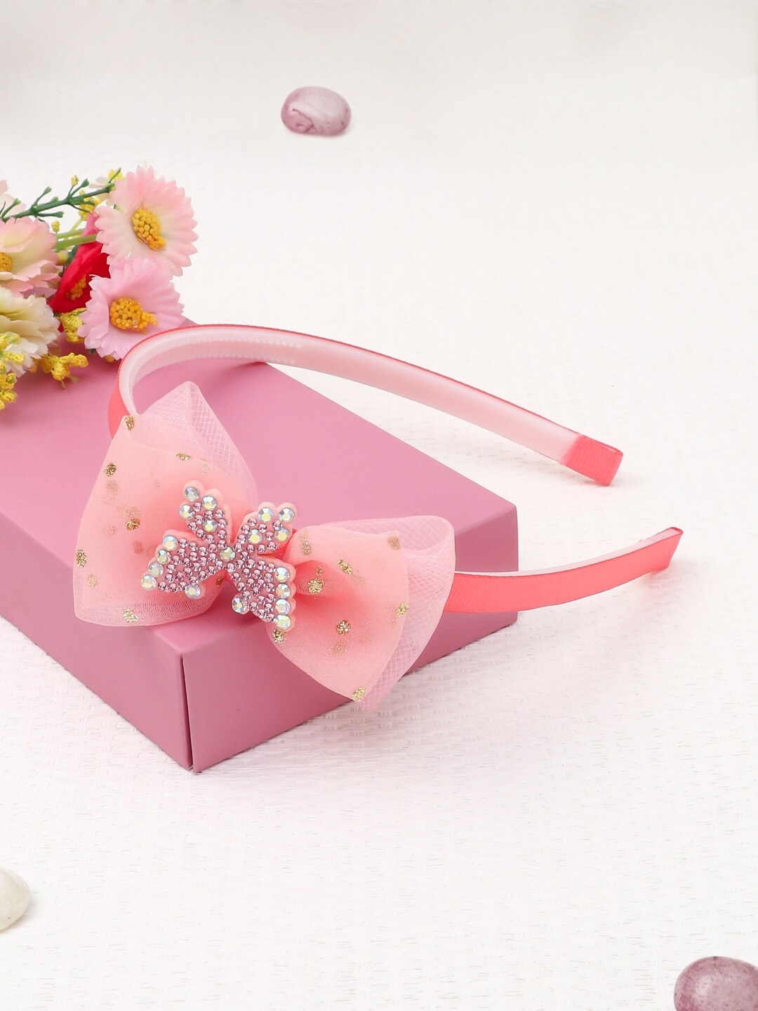 

The Magic Wand Peach-Coloured Embellished Hairband