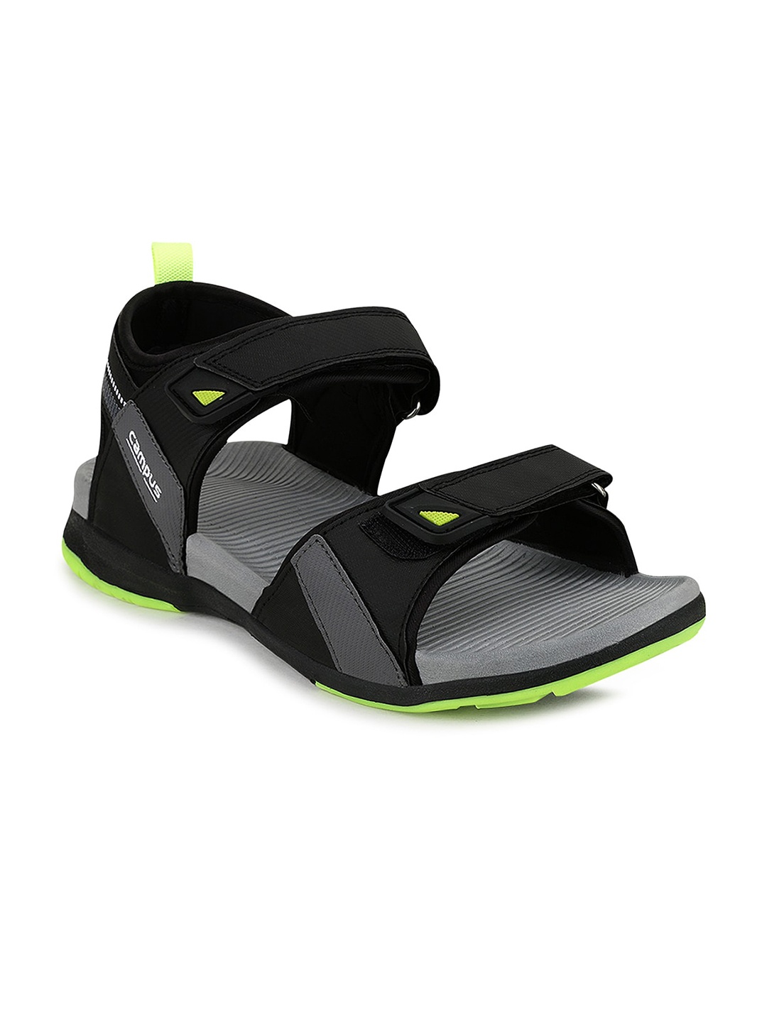 

Campus Men Black Solid Sports Sandals