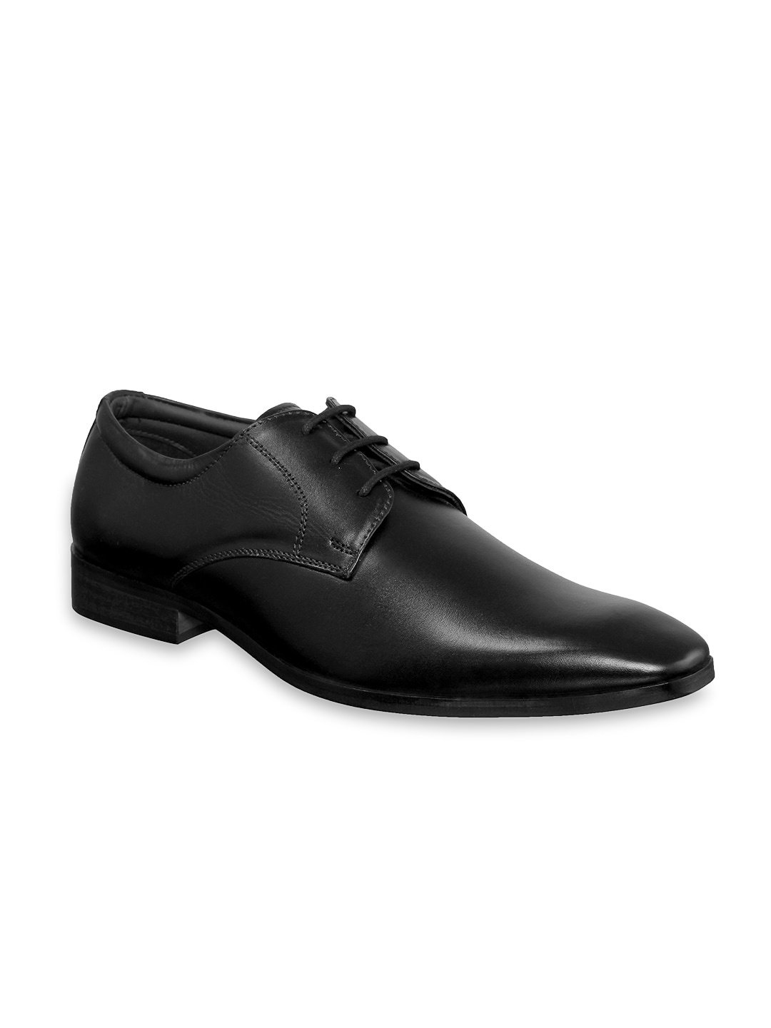 

Aditi Wasan Men Black Solid Leather Formal Derbys
