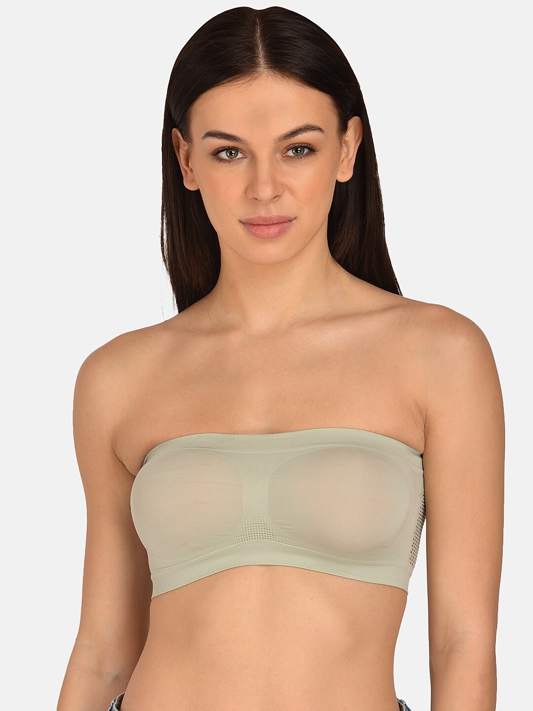 

mod & shy Grey Solid Non-Wired Non Padded Bandeau Bra MS234