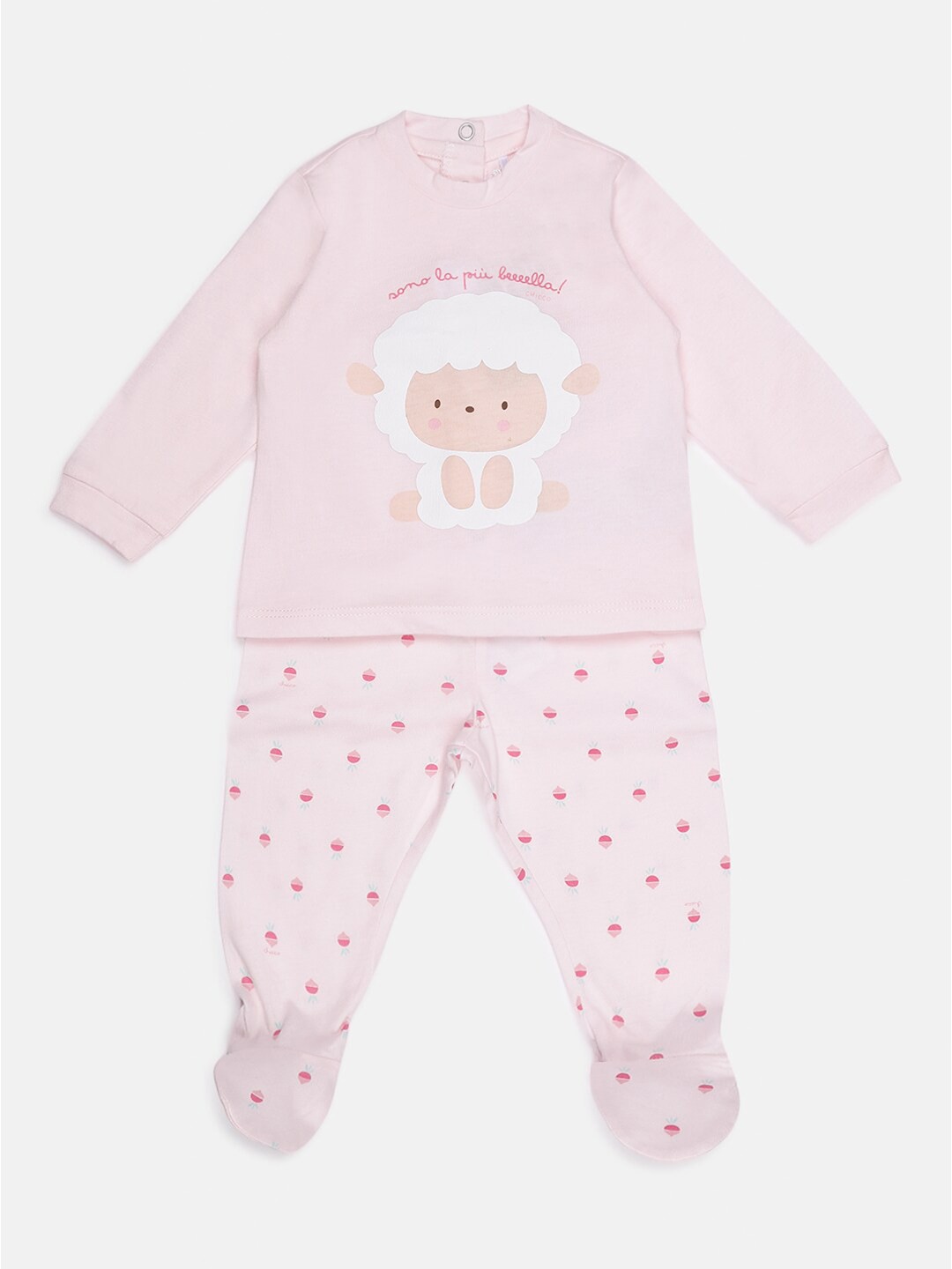 

Chicco Unisex Kids Pink & White Printed Cotton T-shirt with Pyjamas