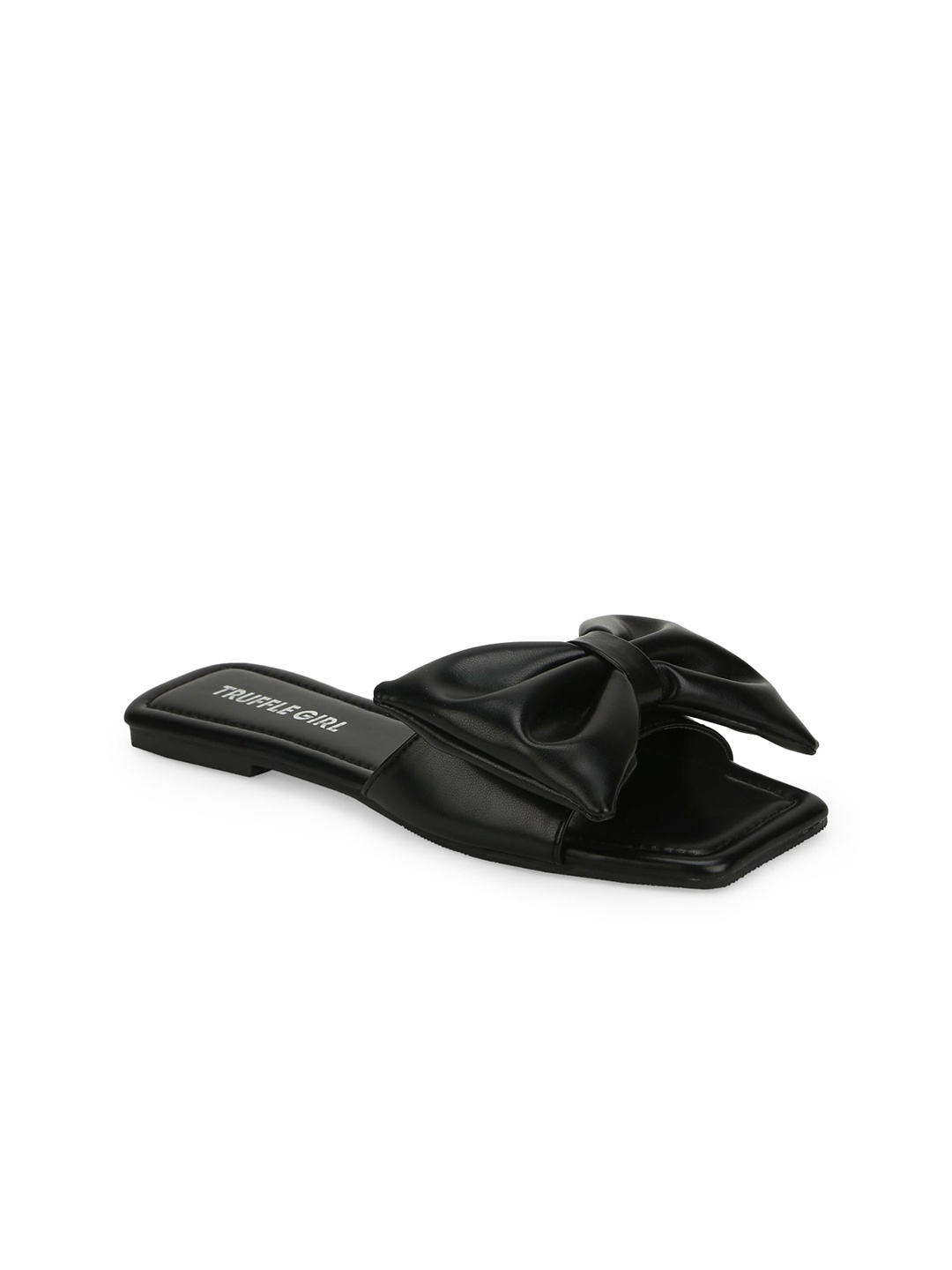 

Truffle Collection Women Black Solid Open Toe Flats