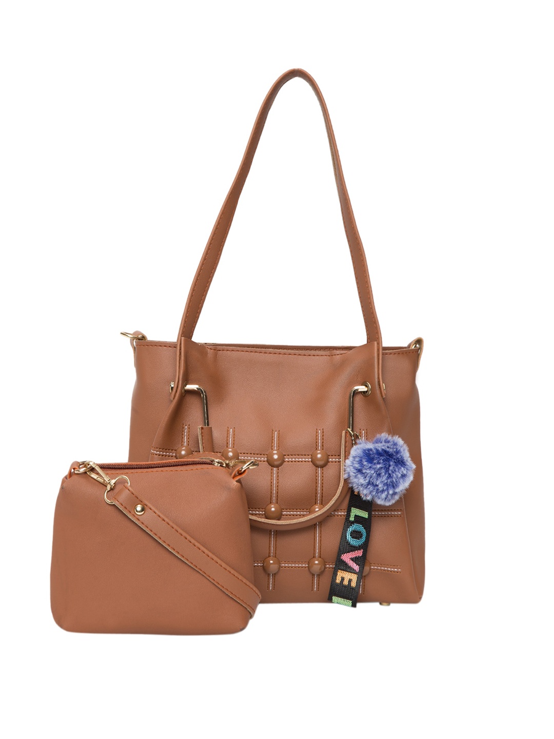 

Ratans Tan Embellished Handheld Bag