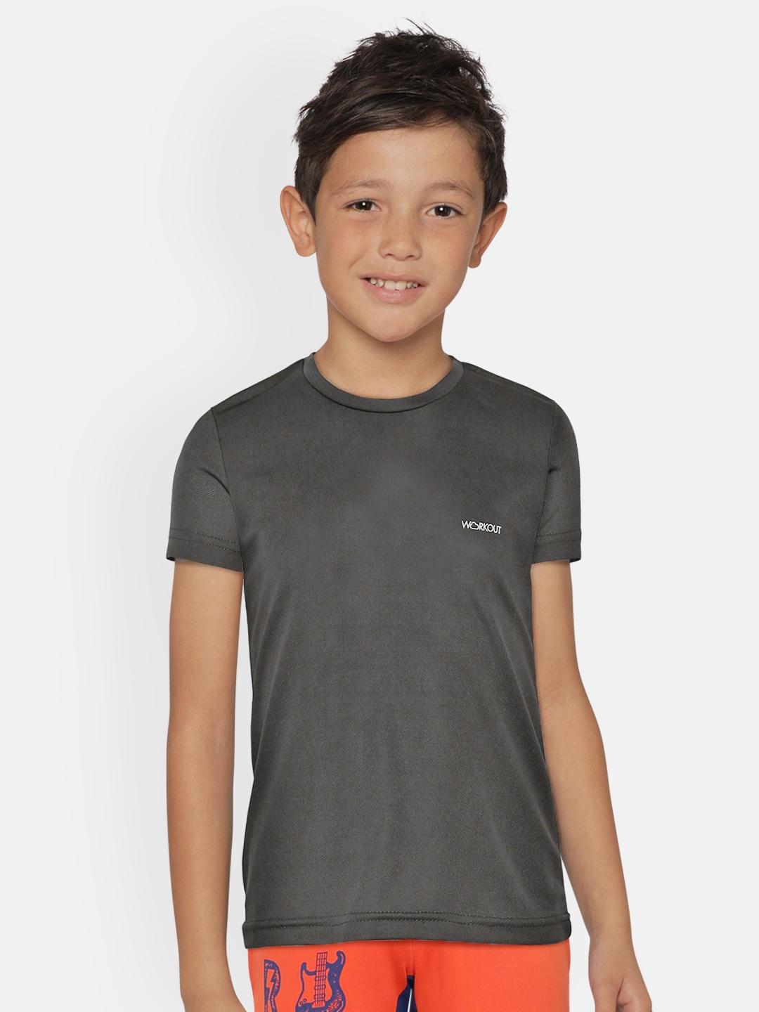 

Sweet Dreams Boys Charcoal Grey Solid Cotton Lounge T-shirt