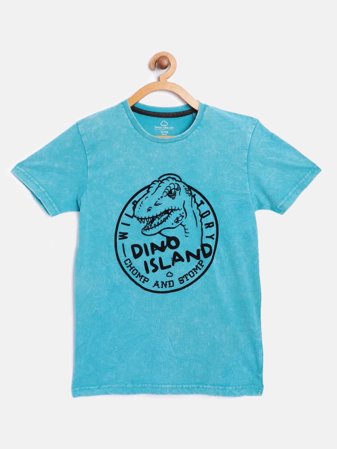 

Sweet Dreams Boys Blue & Black Dinosaur Print Cotton Lounge T-shirt