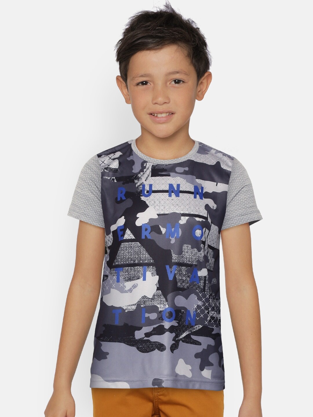 

Sweet Dreams Boys Grey & White Camouflage Printed T-shirt