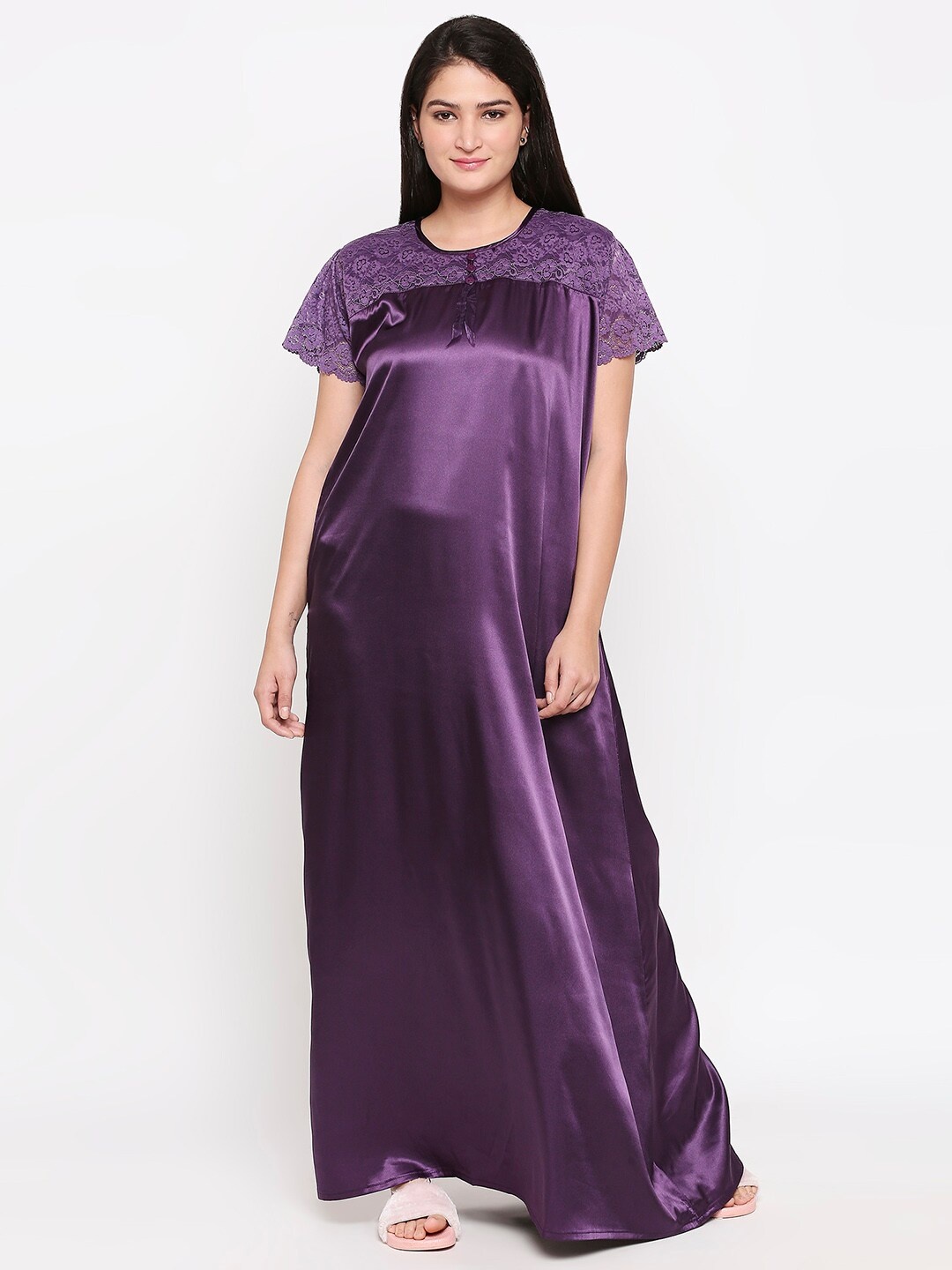 

XIN Purple Solid Nightdress