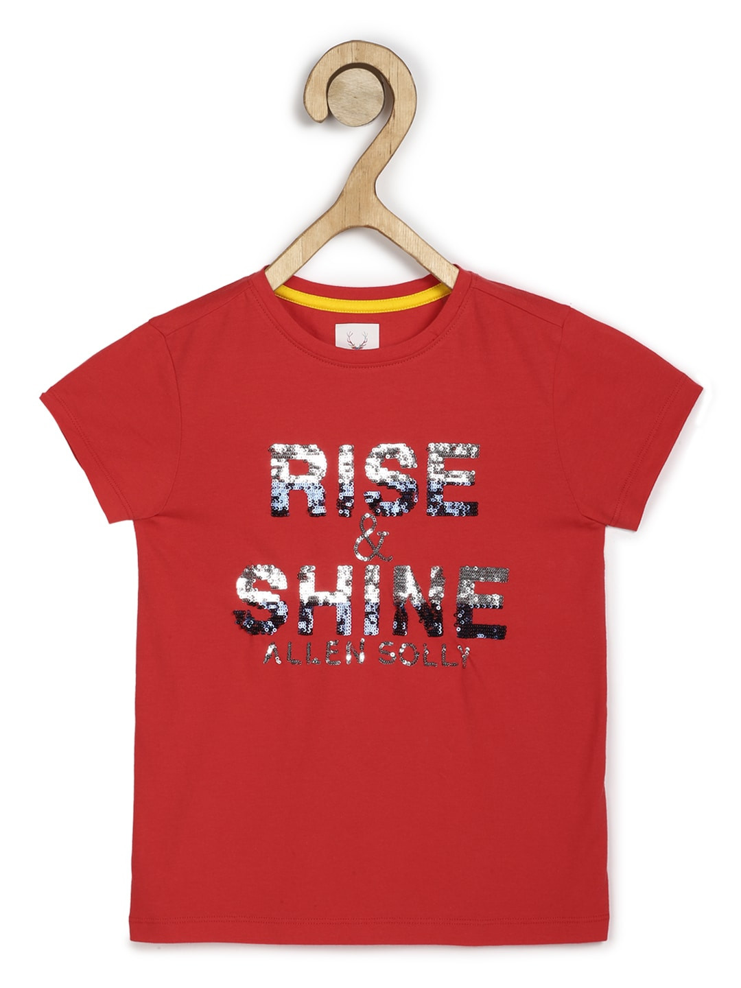 

Allen Solly Junior Girls Red Embellished Round Neck T-shirt
