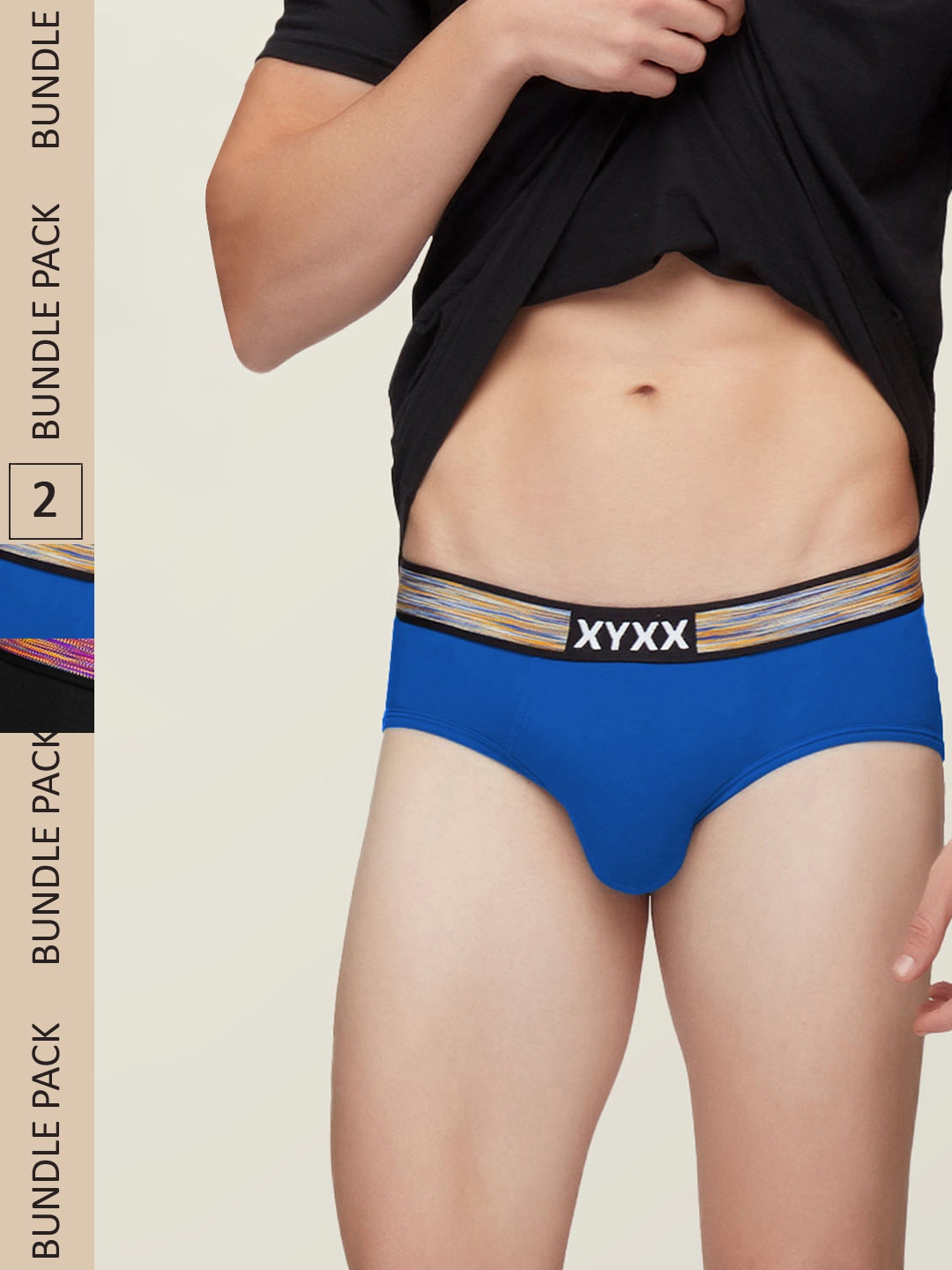 

XYXX Men Pack Of 2 Blue IntelliSoft Antimicrobial Micro Modal Basic Briefs XYBRF2PCKN402