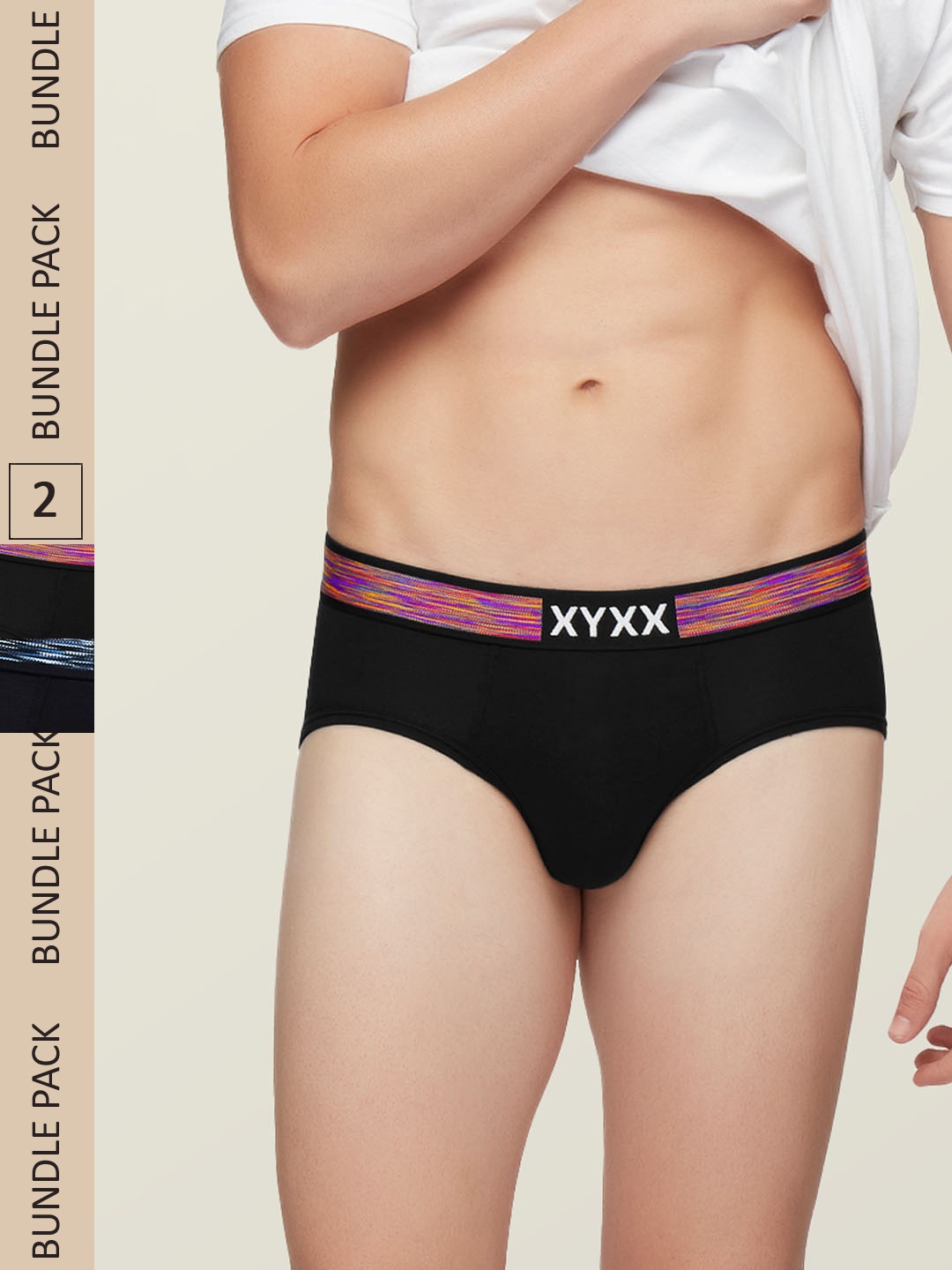 

XYXX Men Pack Of 3 Black Solid IntelliSoft Antimicrobial Basic Briefs XYBRF3PCKN483