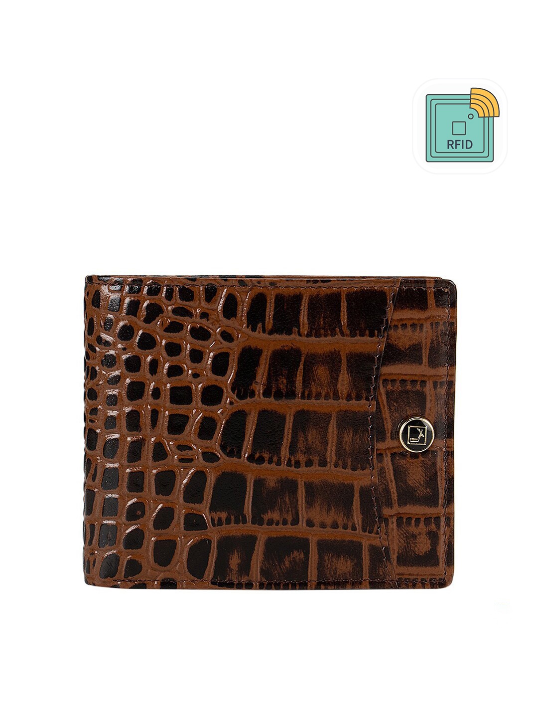 

Da Milano Men Brown Textured Two Fold Wallet