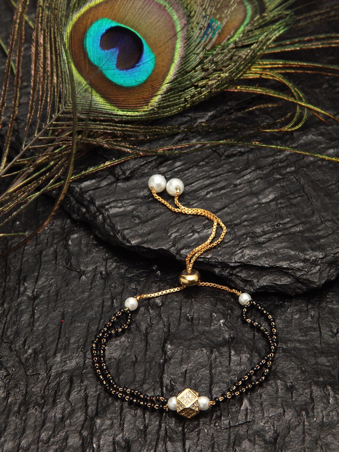 

DUGRISTYLE Women Gold-Plated Mangalsutra Charm Bracelet
