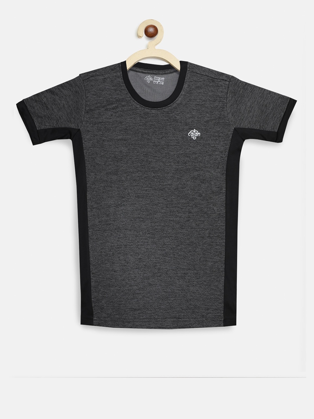 

CHIMPRALA Boys Grey Solid Round Neck T-shirt
