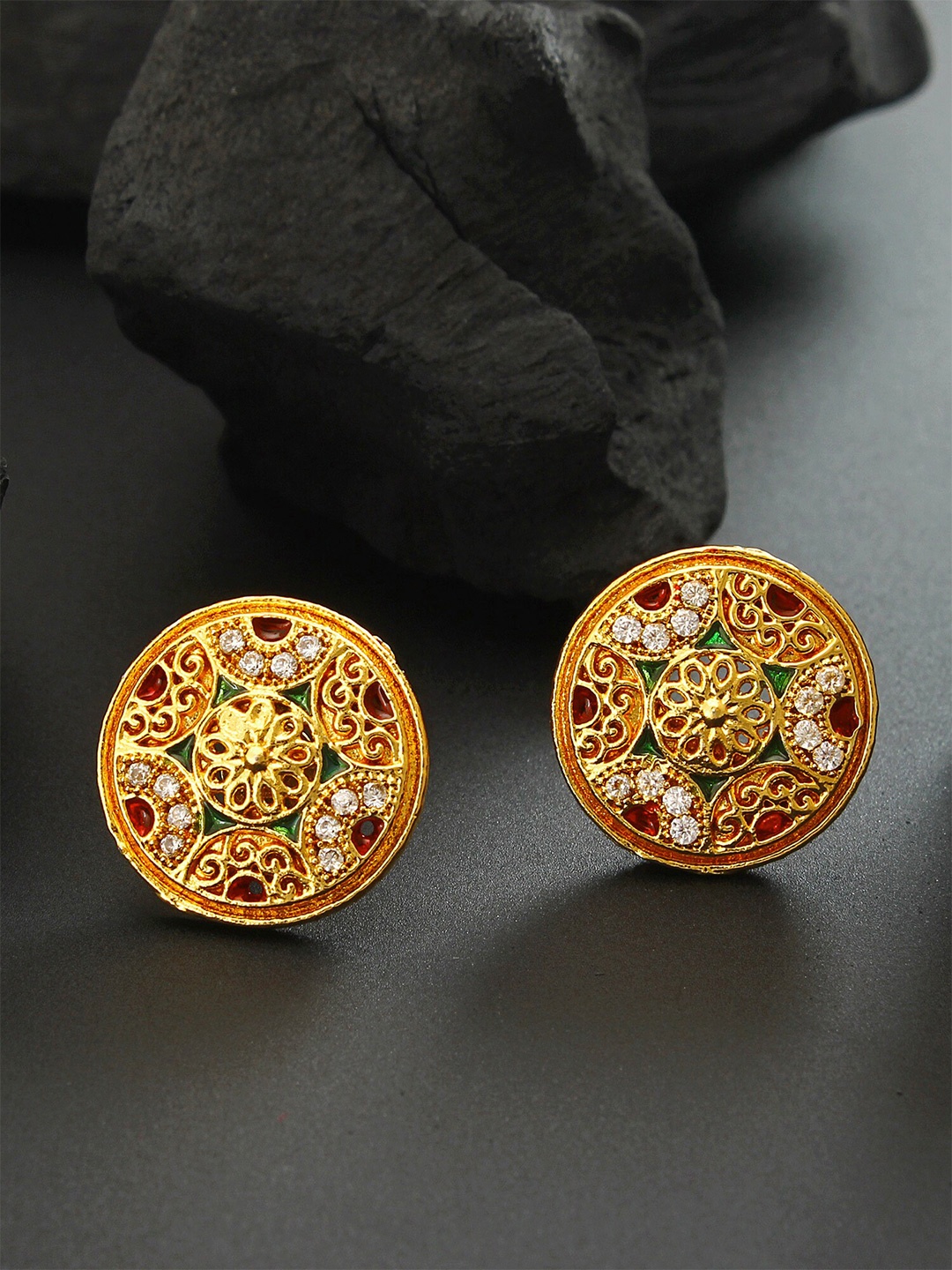 

aadita Gold-Toned Contemporary Studs