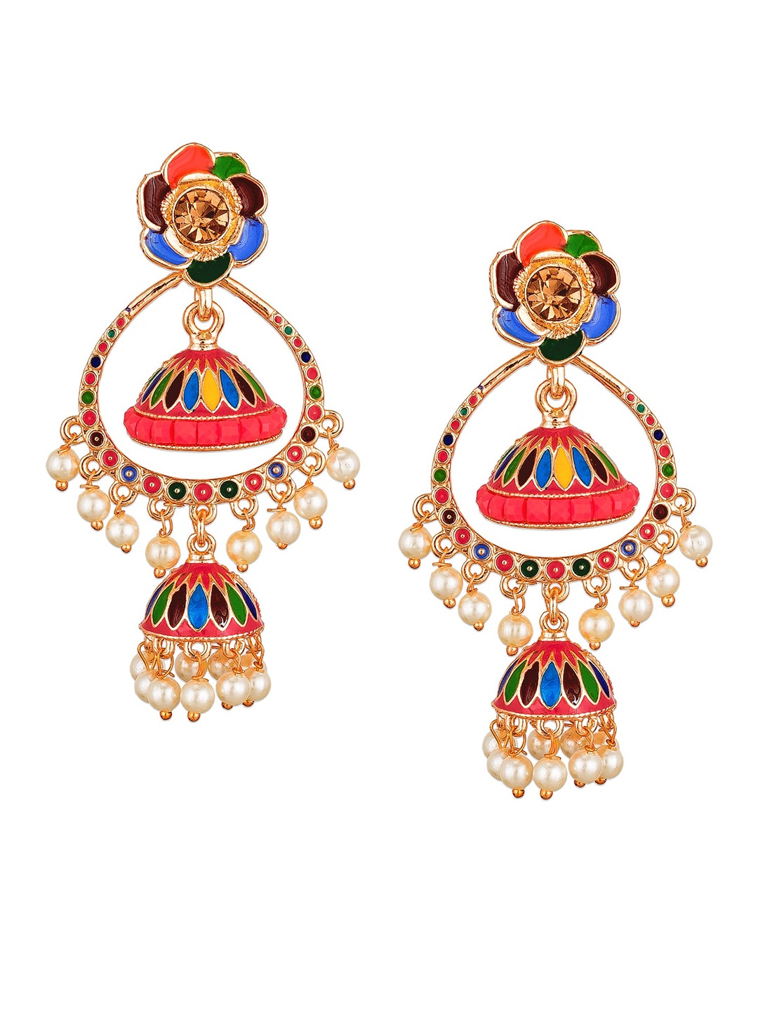 aadita Gold-Toned Contemporary Chandbalis