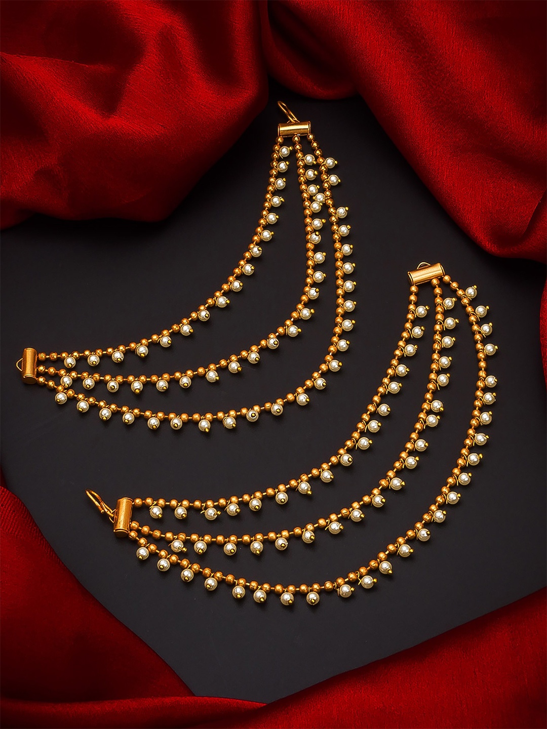 

aadita Gold-Toned Contemporary Drop Earrings