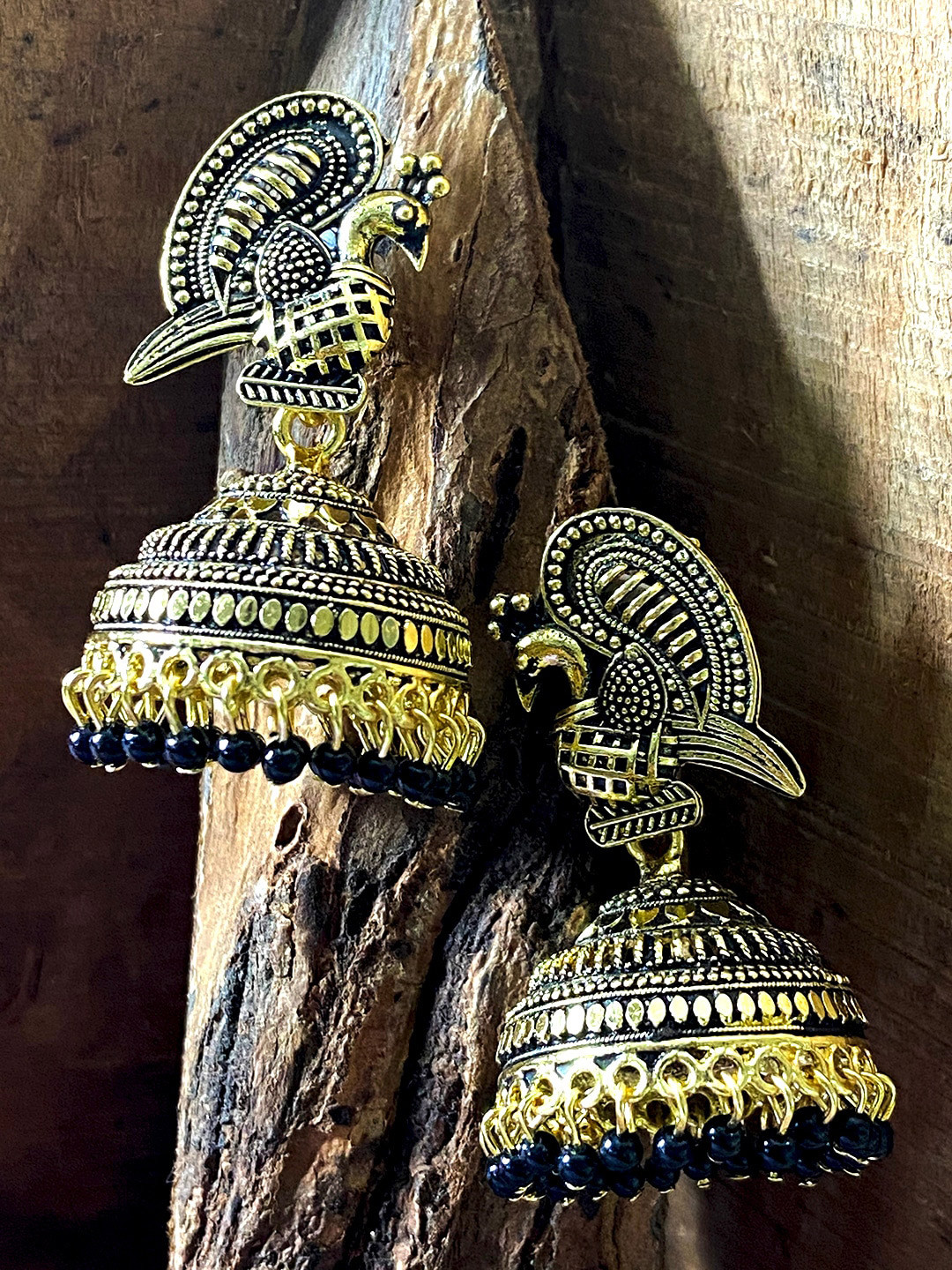 

ANIKAS CREATION Black Contemporary Jhumkas