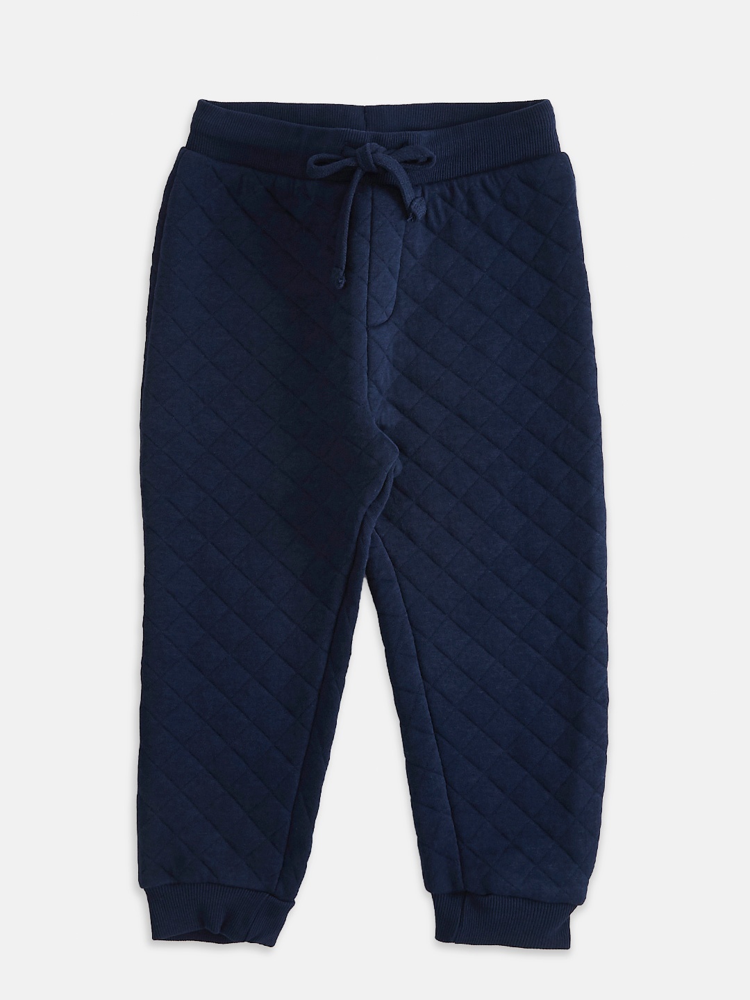 

Pantaloons Baby Infant Boys Navy Blue Solid Quilted Joggers