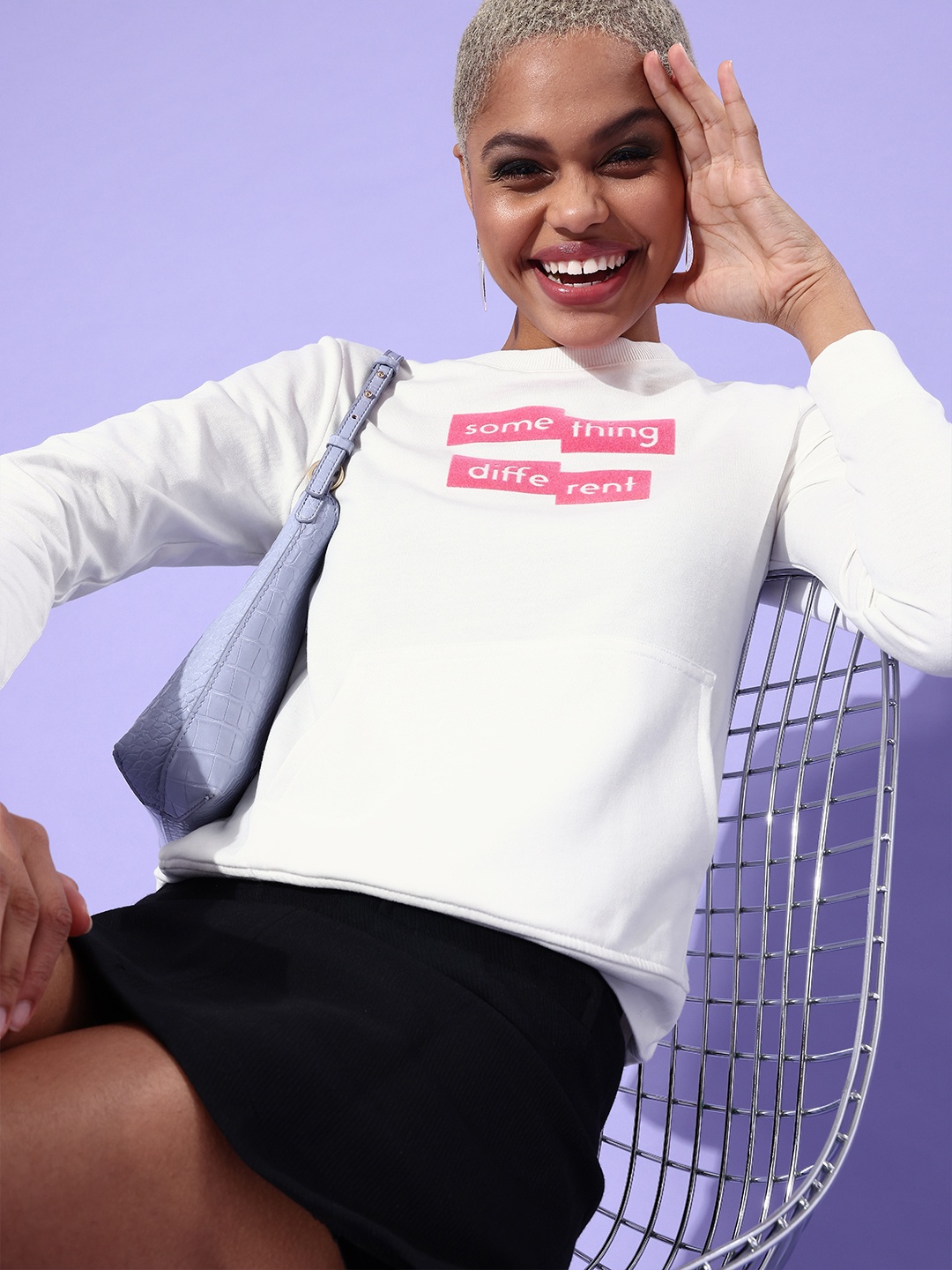 

DressBerry Women White Printed Sweatshirt