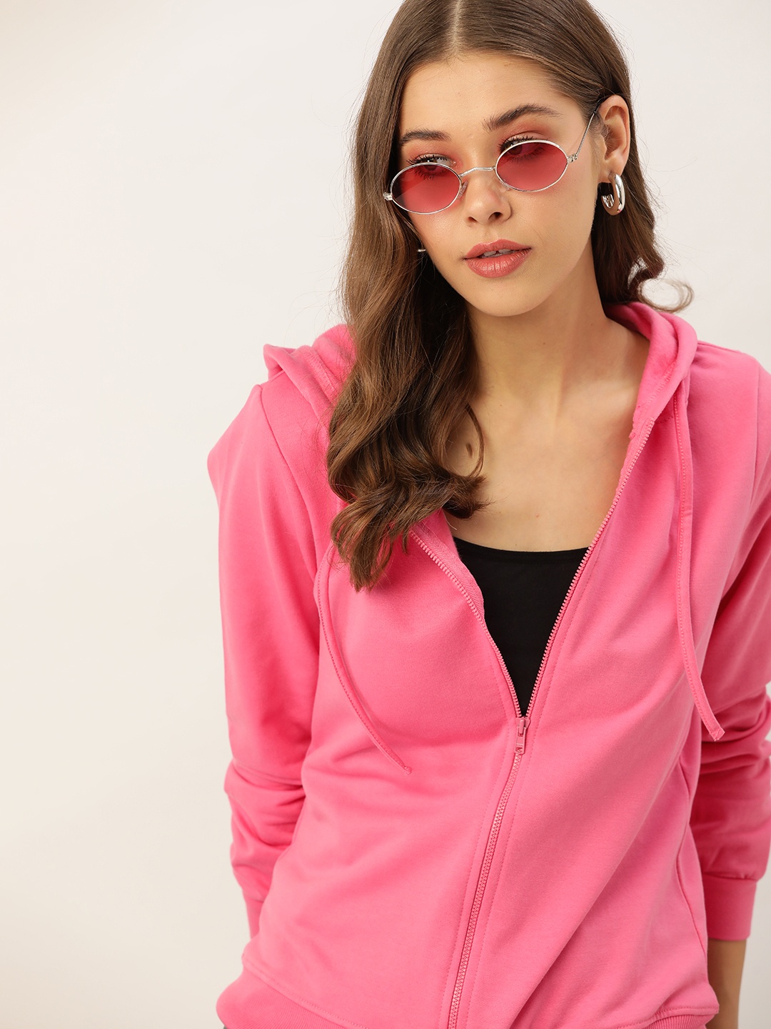 

DressBerry Women Pink Hooded Sweatshirt